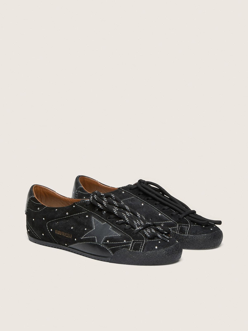 Golden Goose Men's True-Star in black suede with Swarovski crystals and black leather star outlook
