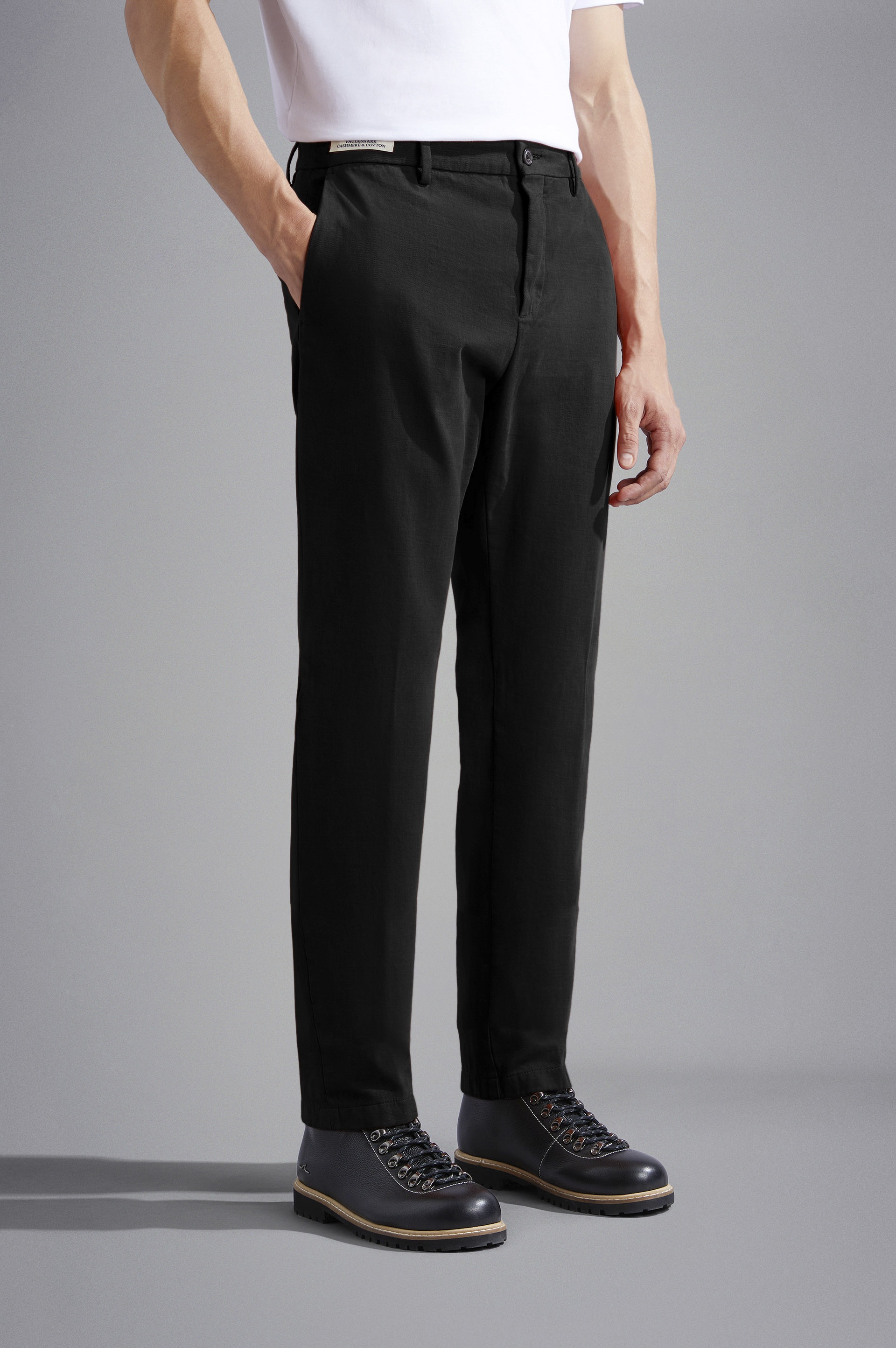 CASHMERE AND COTTON CHINO TROUSERS - 7