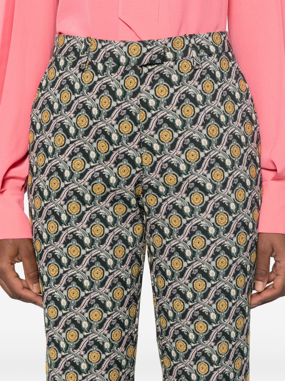 jacquard cigarette trousers - 5