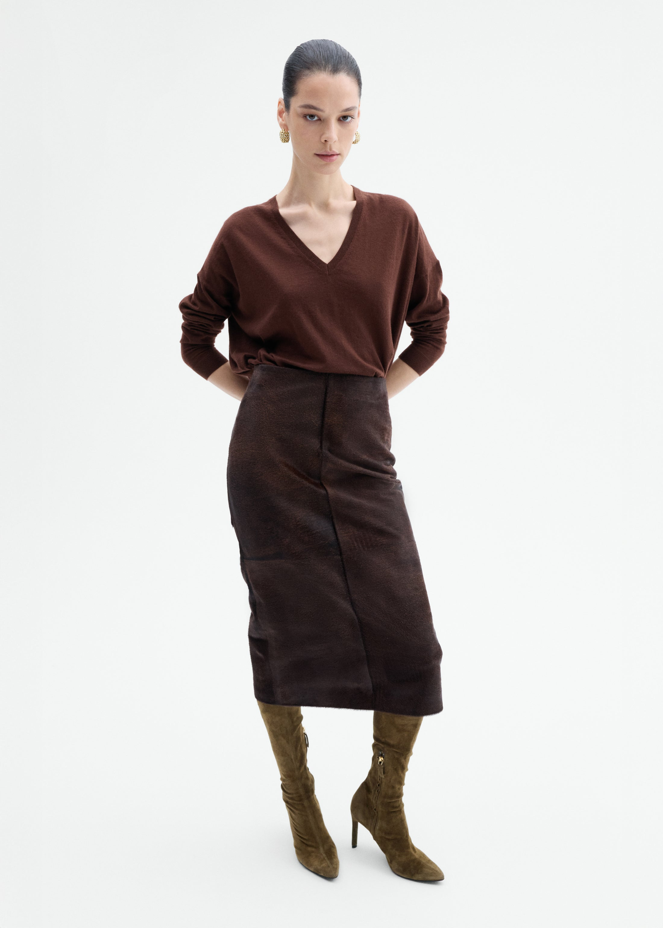 V-Neck Sweater in Fine Cashmere - 2