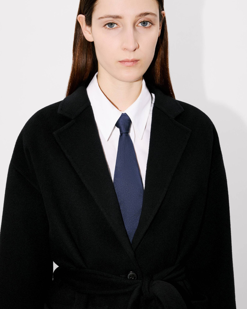 Workwear belted jacket in wool and cotton 6
