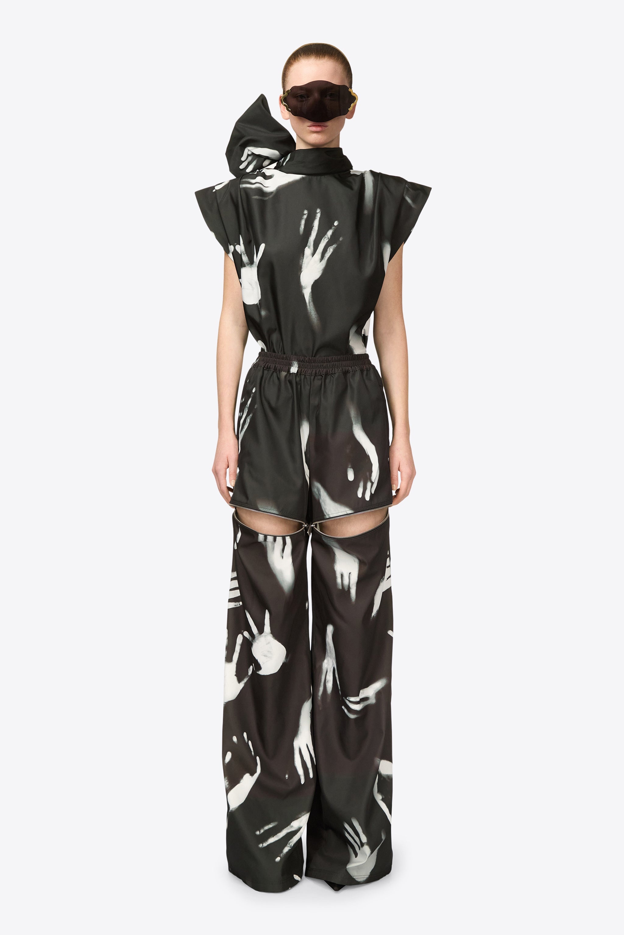 HANDPRINT SLIT TRACK PANT - 3