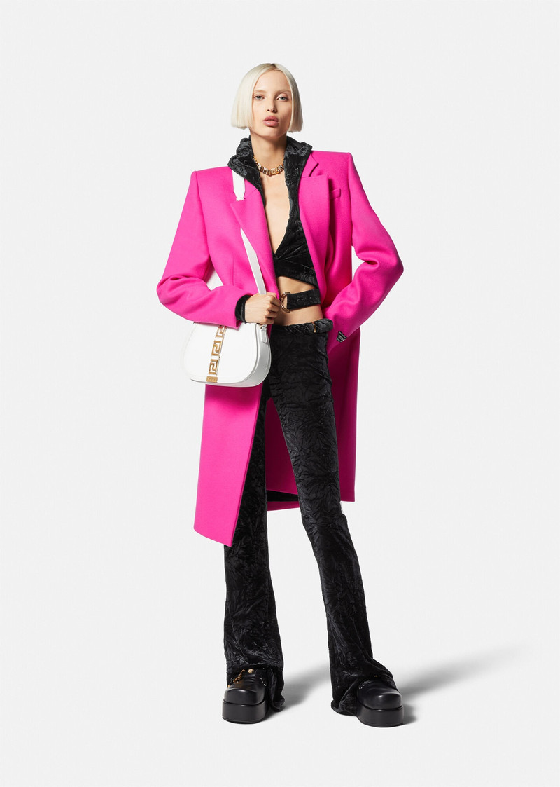 VERSACE Rolled Flared Velvet Pants outlook