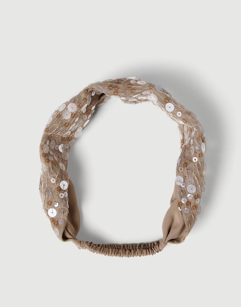 Dazzling mirage embroidery headband in crispy silk 1
