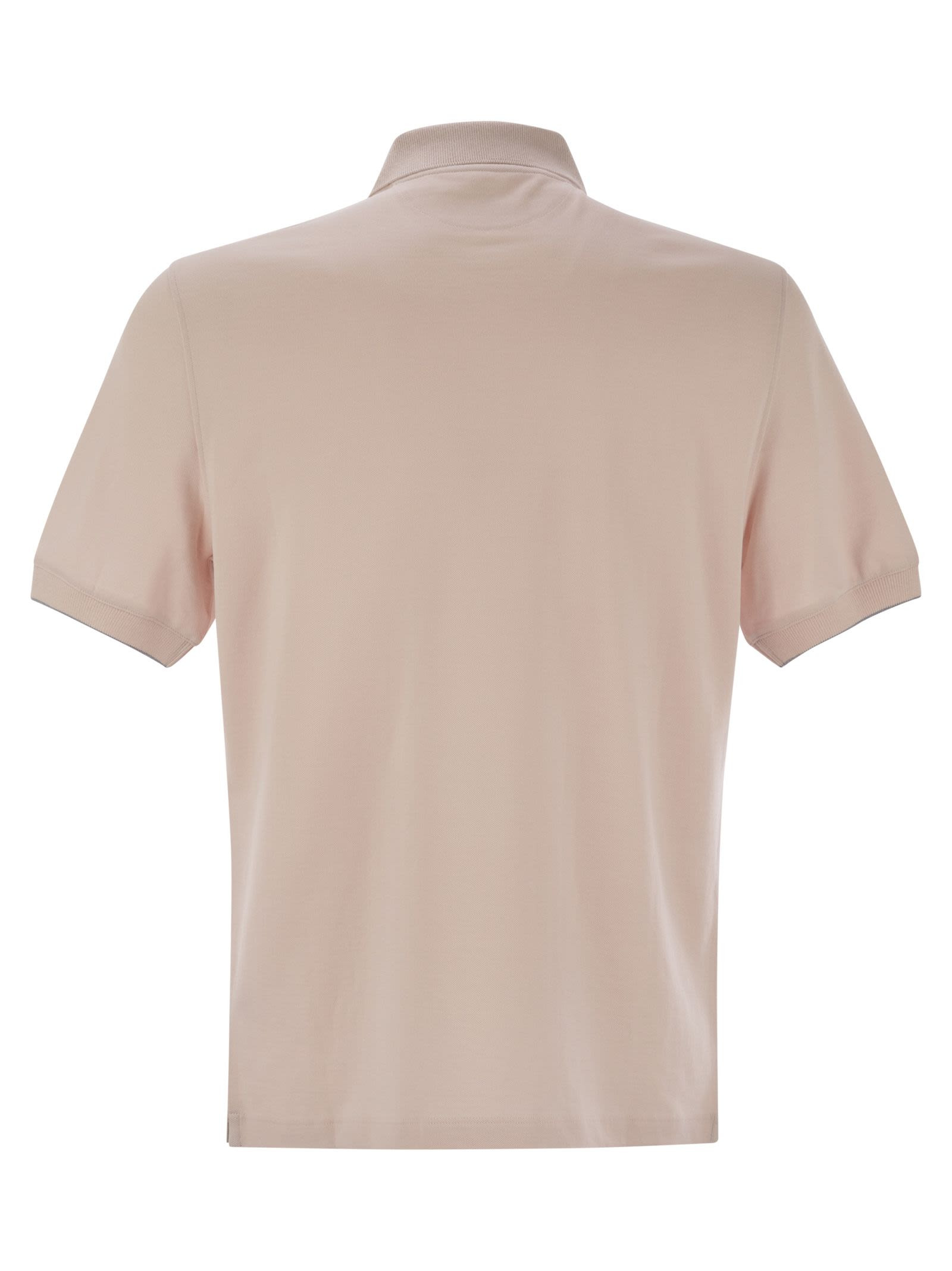 Brunello Cucinelli Men Cotton Polo Shirt With Printed Logo - 2