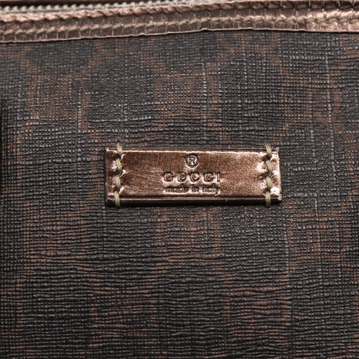 GUCCI GG Canvas Hand Bag Brown Gold - 14