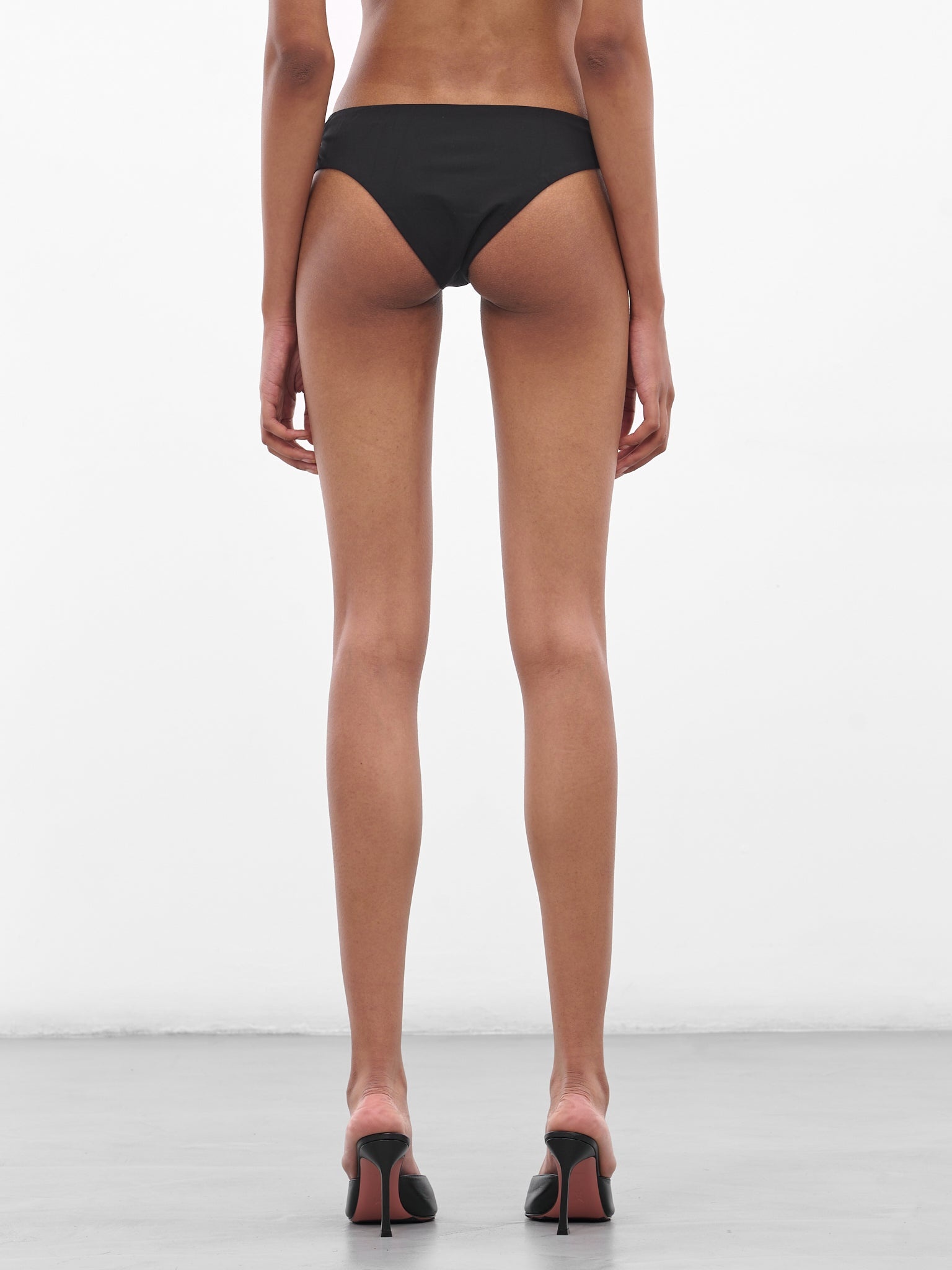 Black Ruched Crescent Side Briefs - 3