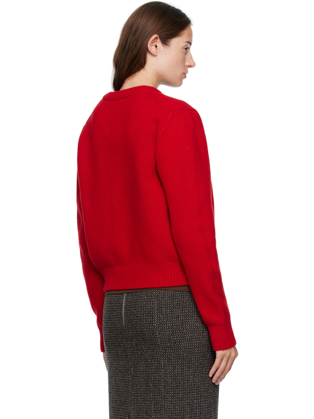 Red Glenn V-Neck Sweater - 3