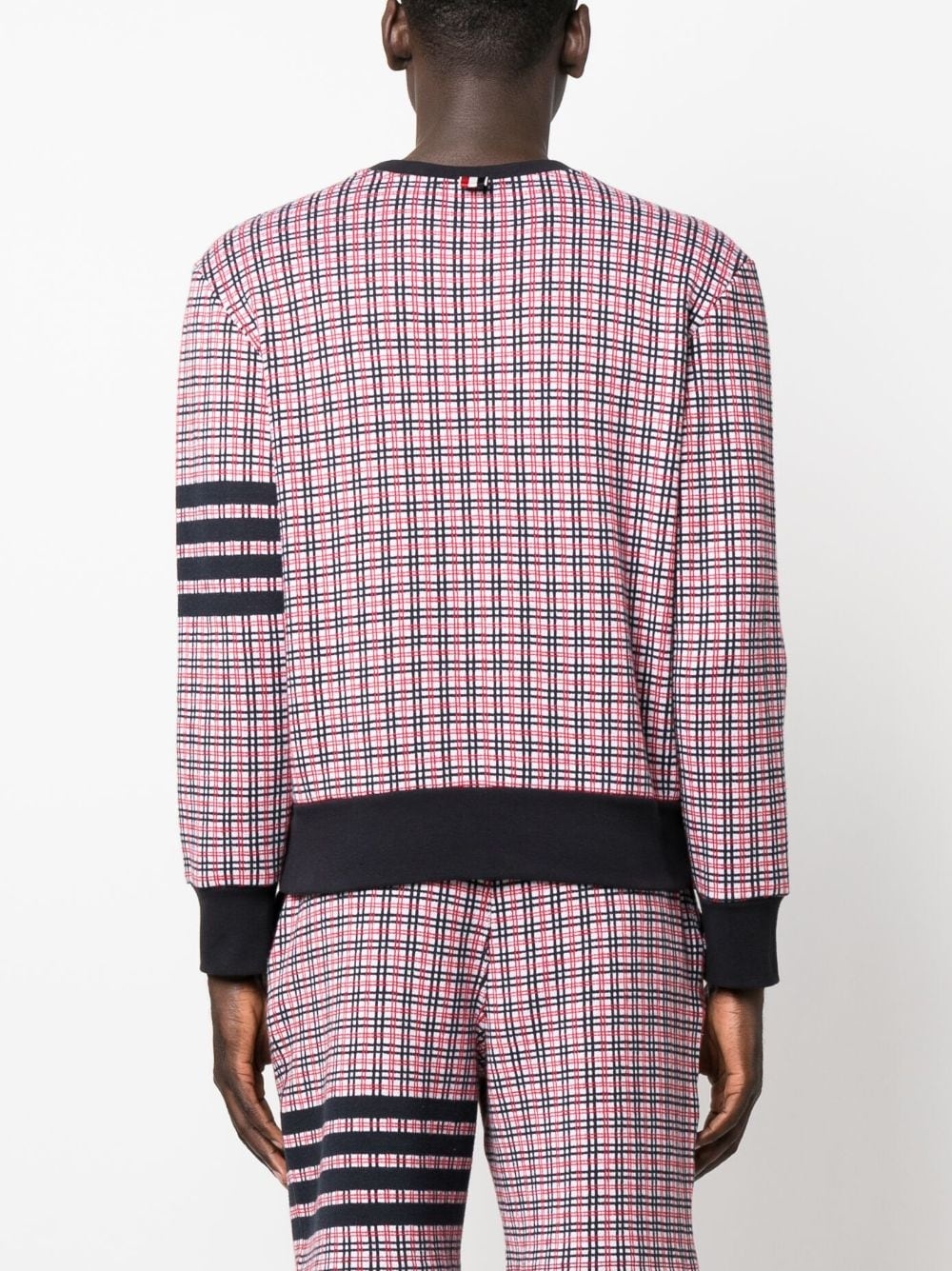 checked jacquard crew-neck sweatshirt - 4