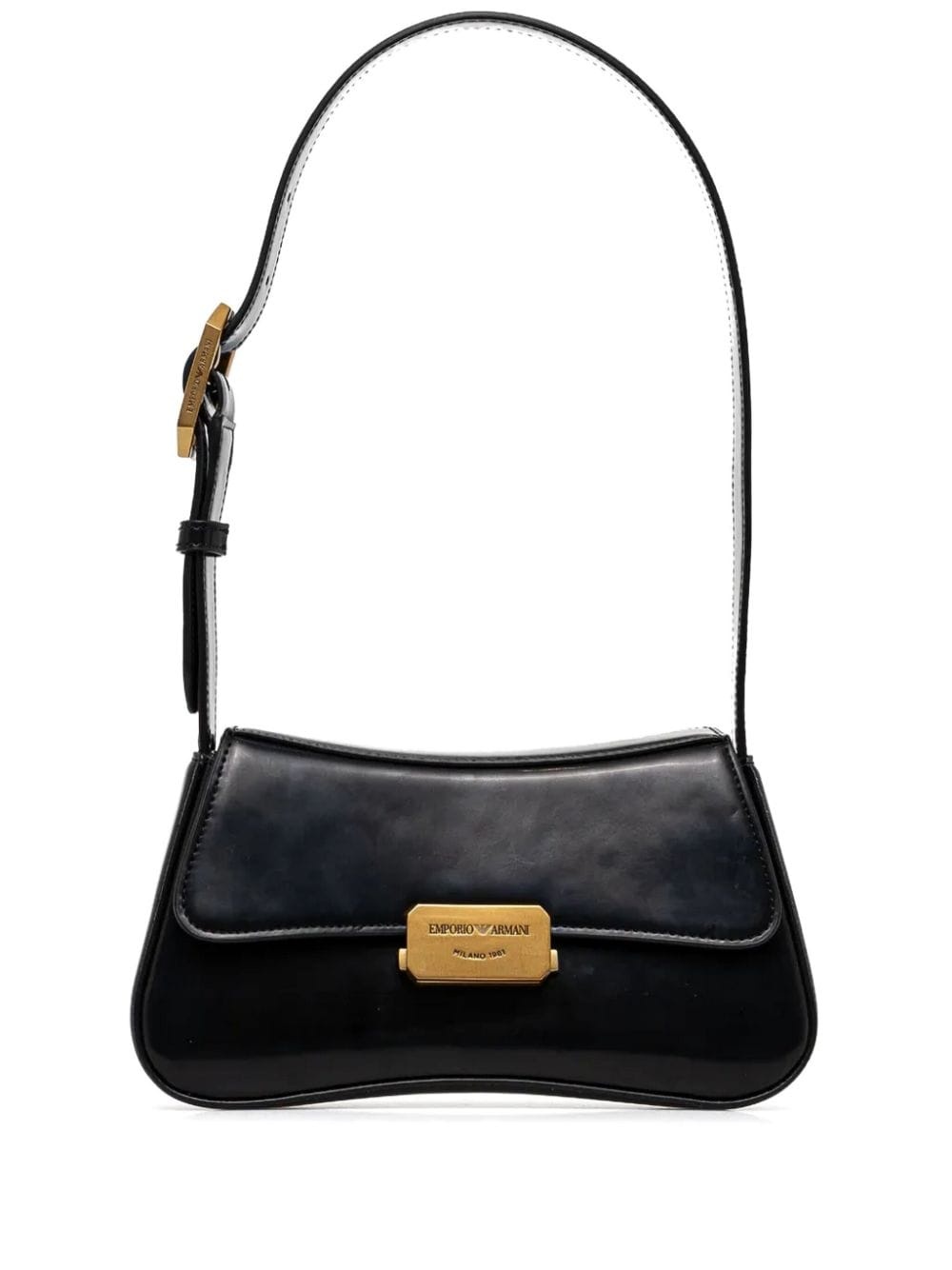 logo-engraved shoulder bag - 1