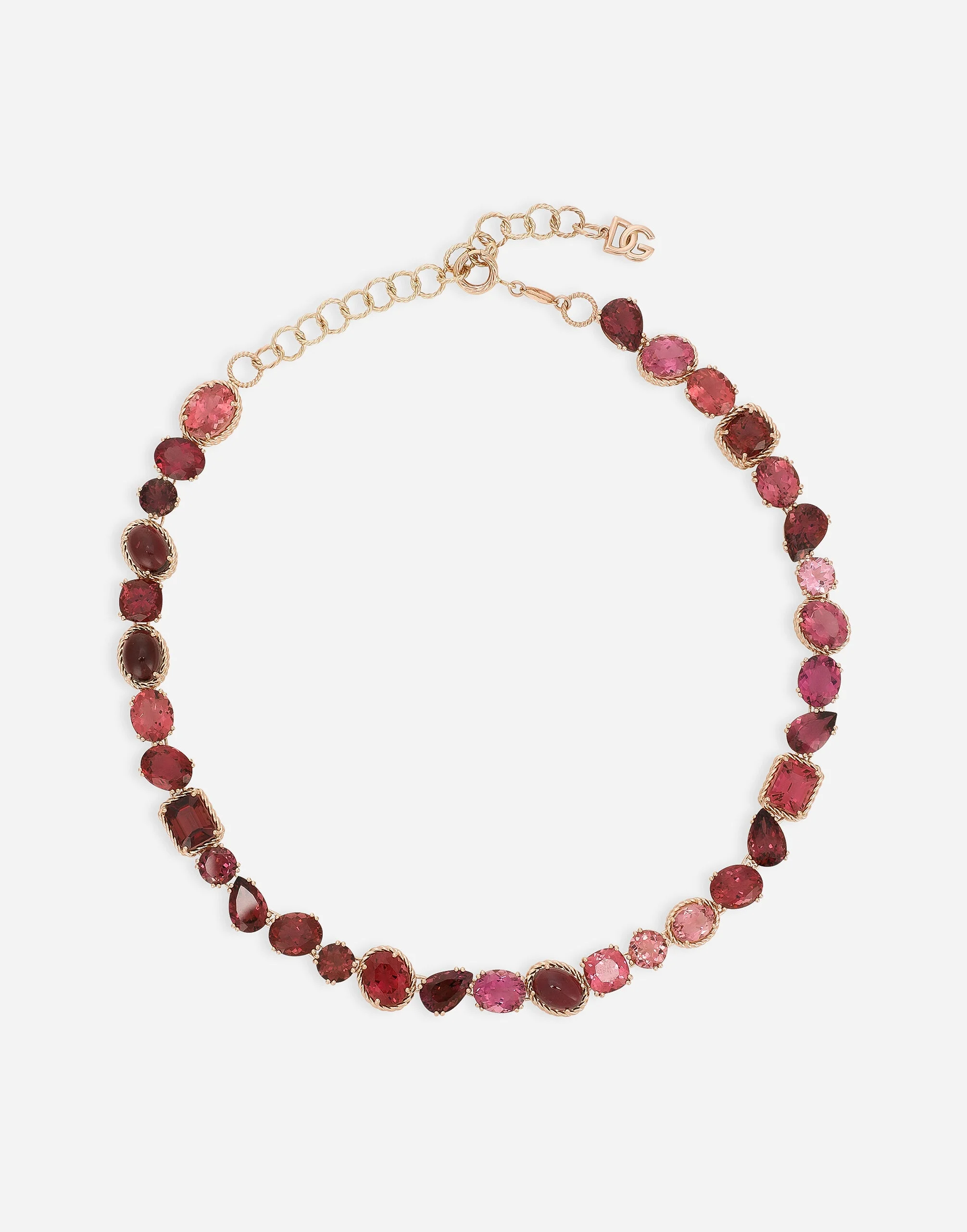 Rainbow Monochrome Necklace 18 carat red gold and pink tourmalines - 1