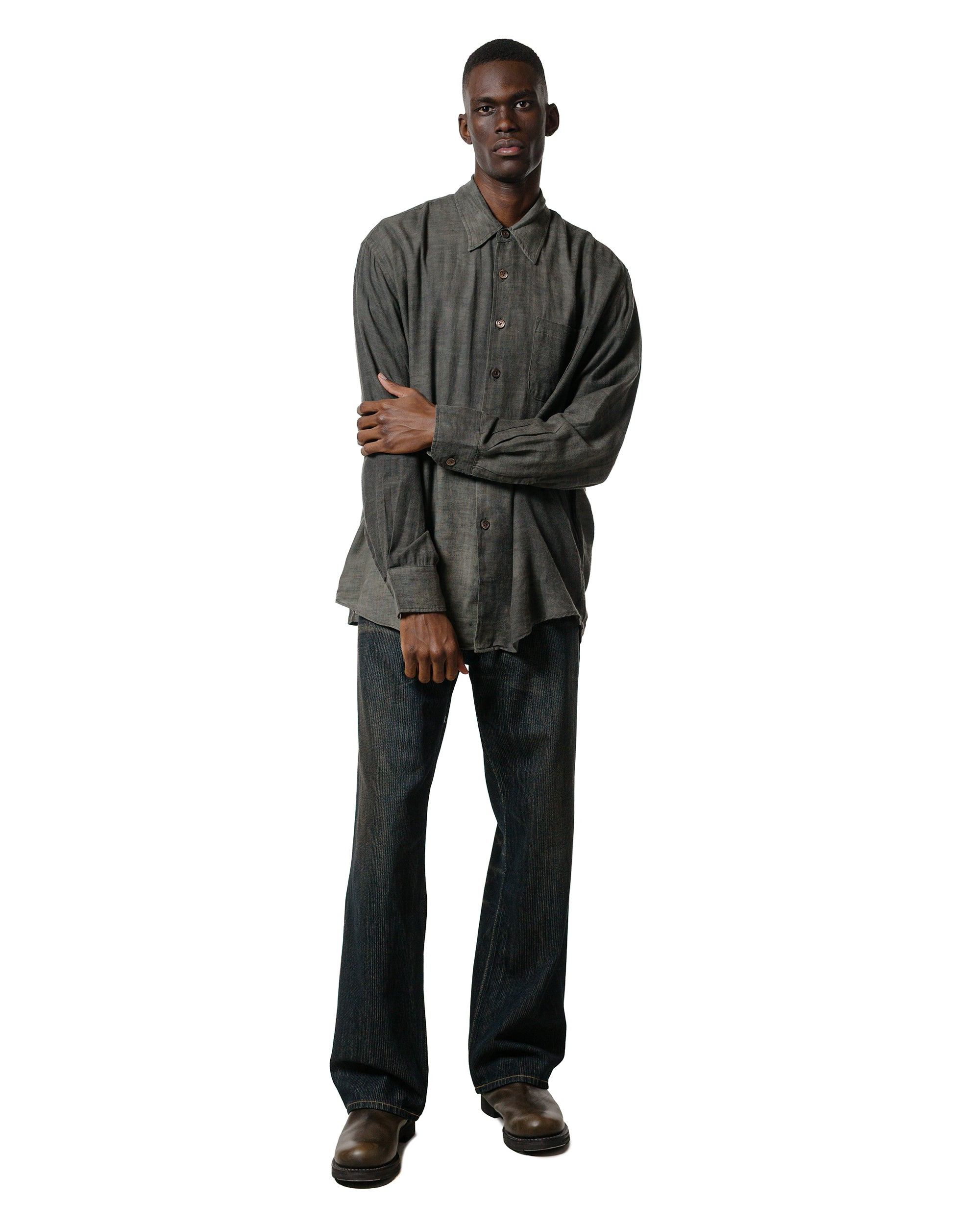 Above Shirt Dark Cloud Sparse Cotton Wool - 4