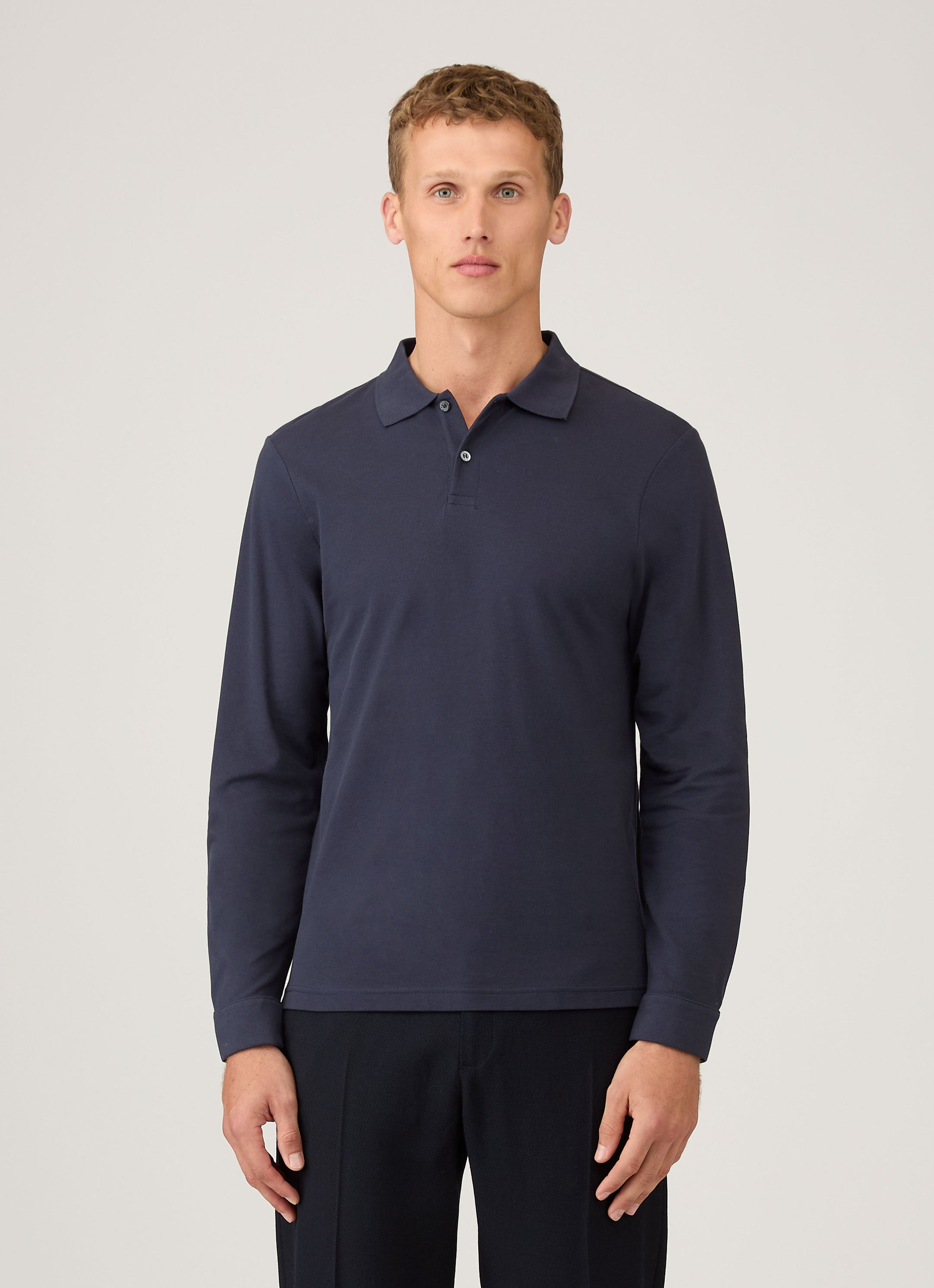 Long Sleeve Piqué Polo Shirt - 2