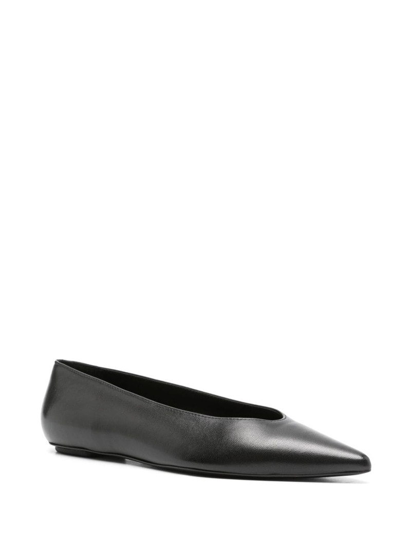 Stuart Weitzman pointed-toe leather ballerinas outlook