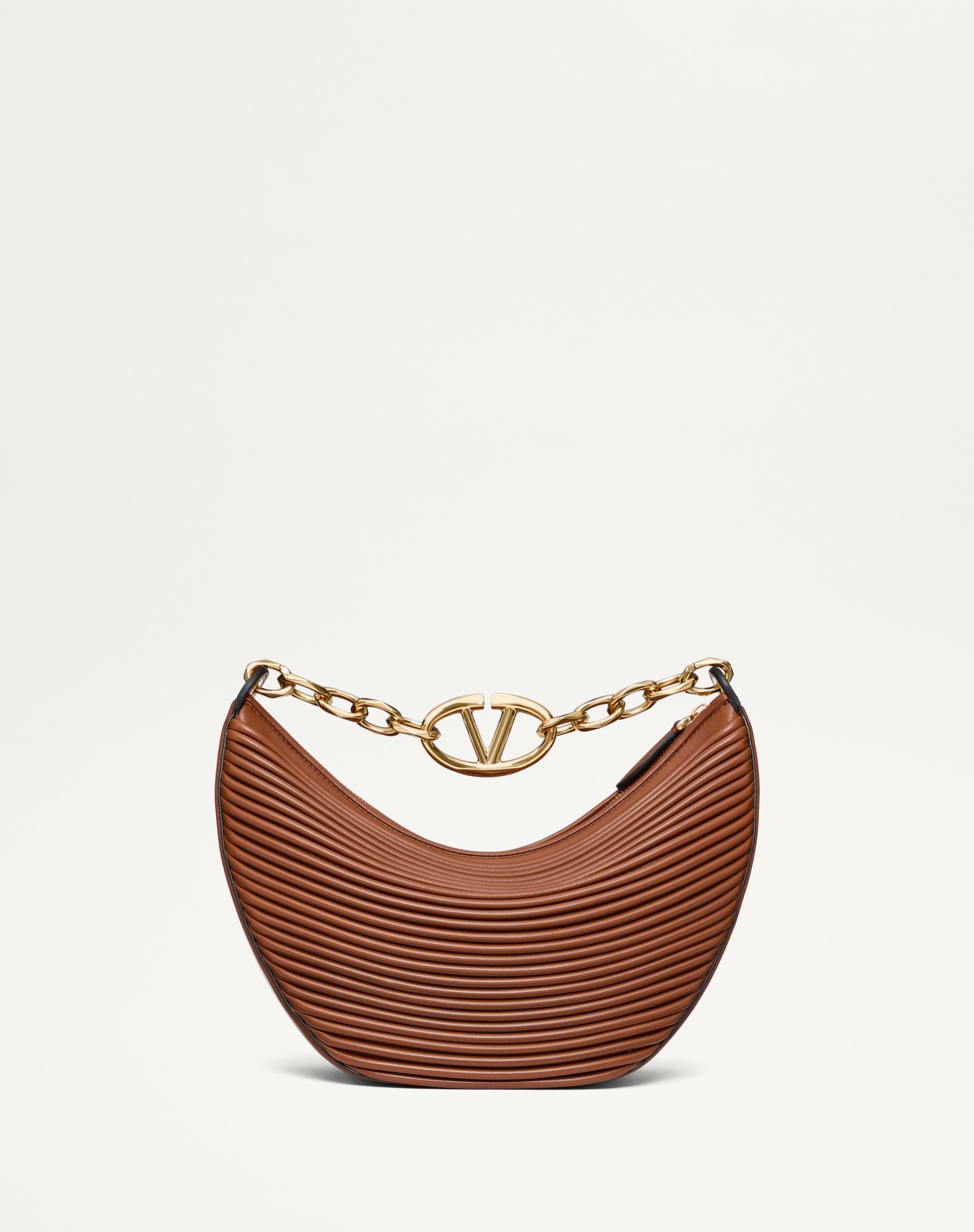 SMALL VLOGO MOON HOBO BAG IN NAPPA LEATHER WITH CHAIN - 3