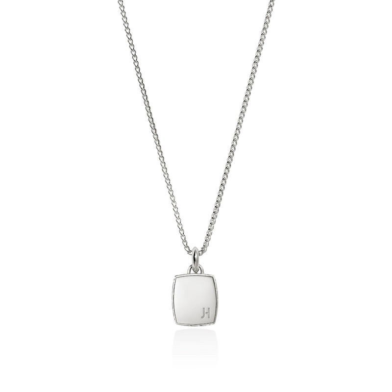 Tag Necklace, Silver, Diamonds, 1.7MM 5