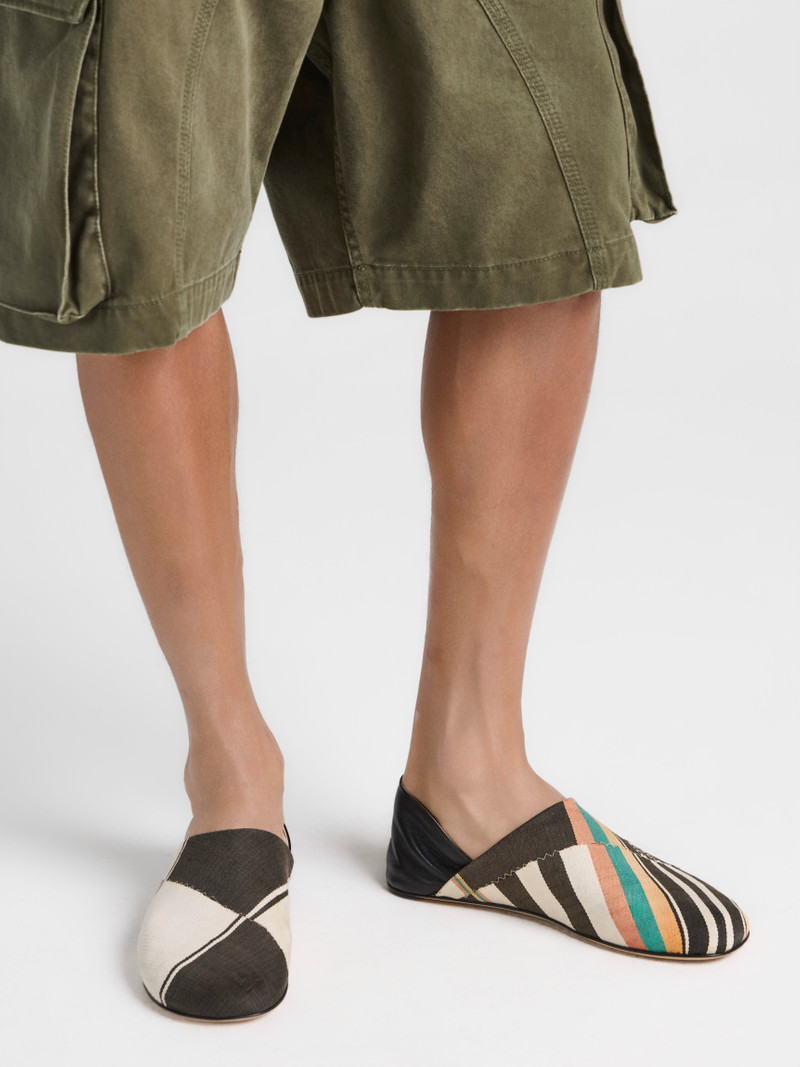 JW Anderson MENS LEATHER SLIPPER MULES IN BLACK & MULTI outlook