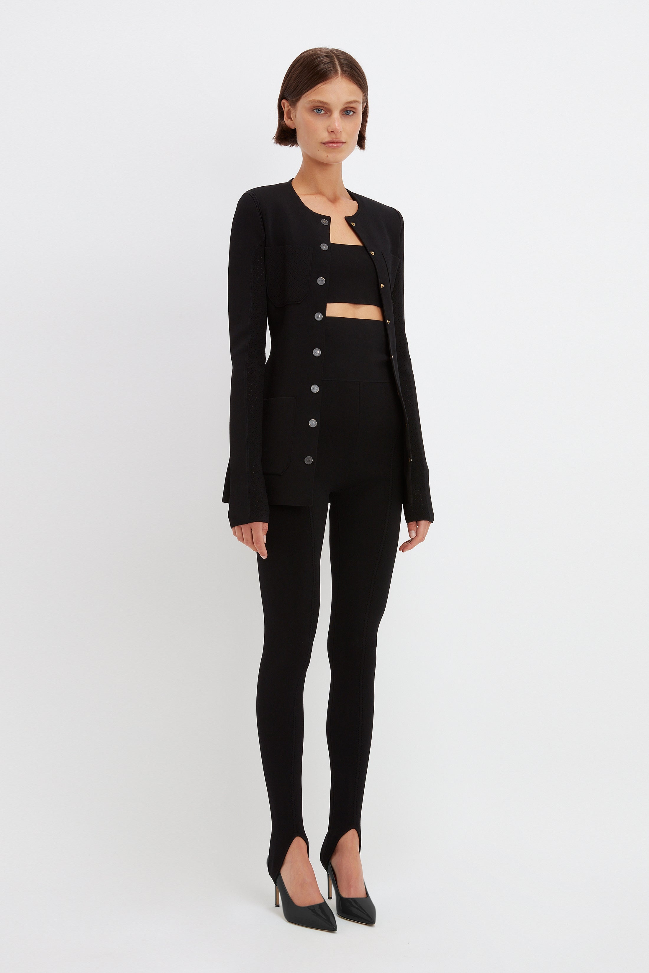 VB Body Longline Jacket in Black - 6
