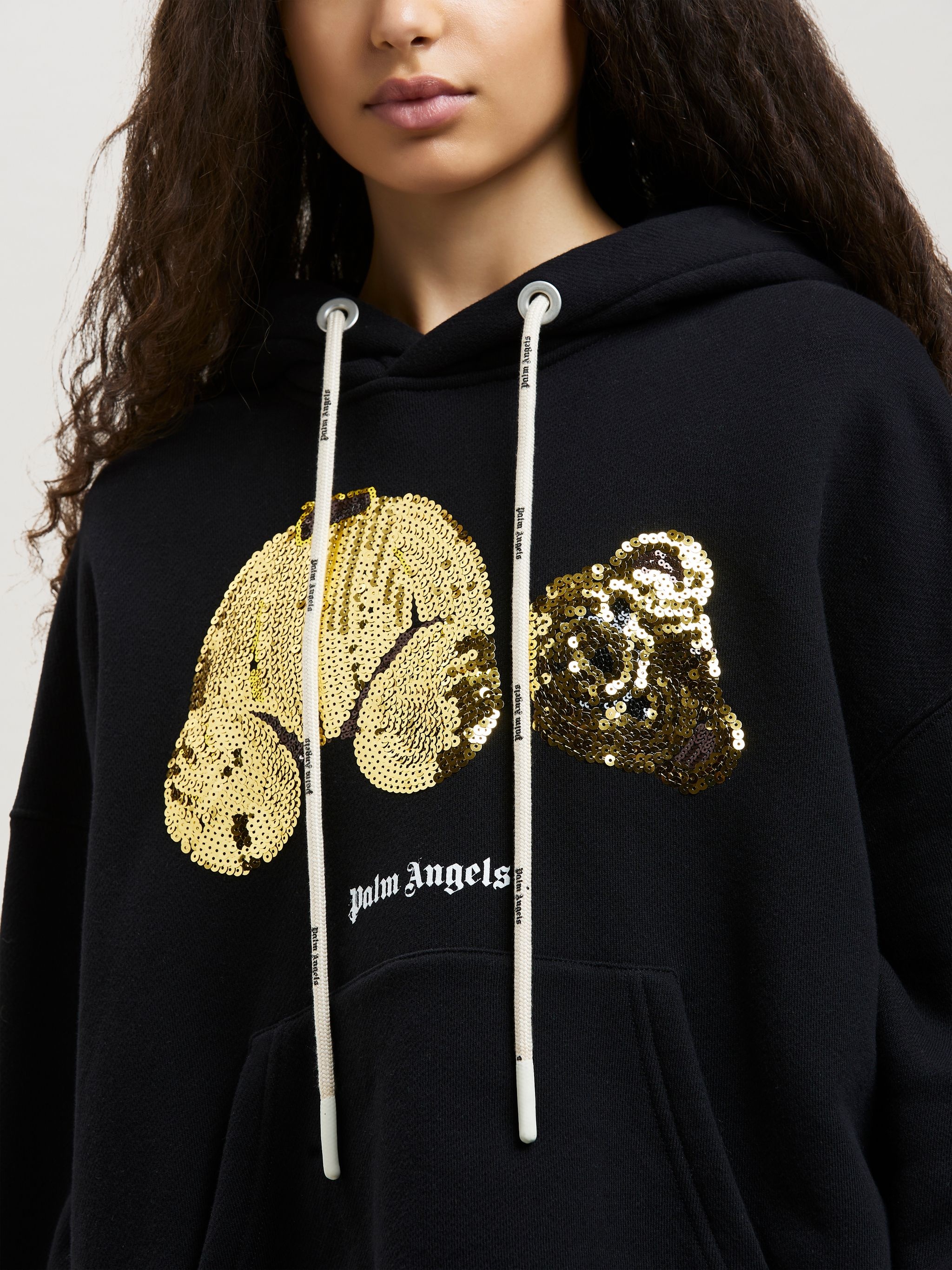 GOLD SEQUINS BEAR HOODIE - 6