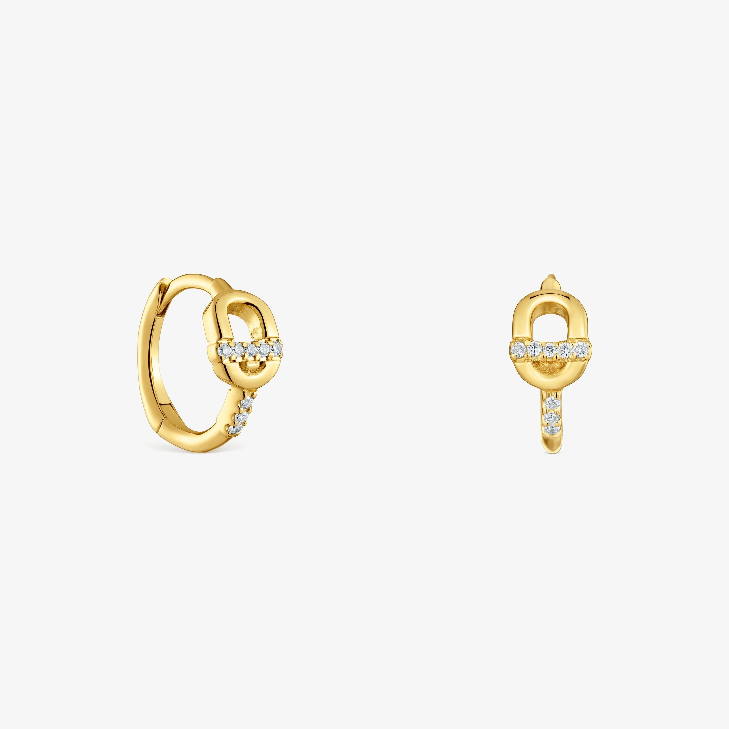 14K solid gold Hoop earrings with diamonds TOUS MANIFESTO - 1