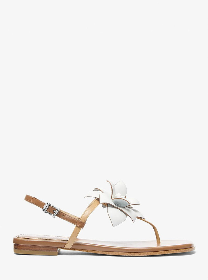 MICHAEL KORS Jacie Floral Embellished Leather T-Strap Sandal outlook