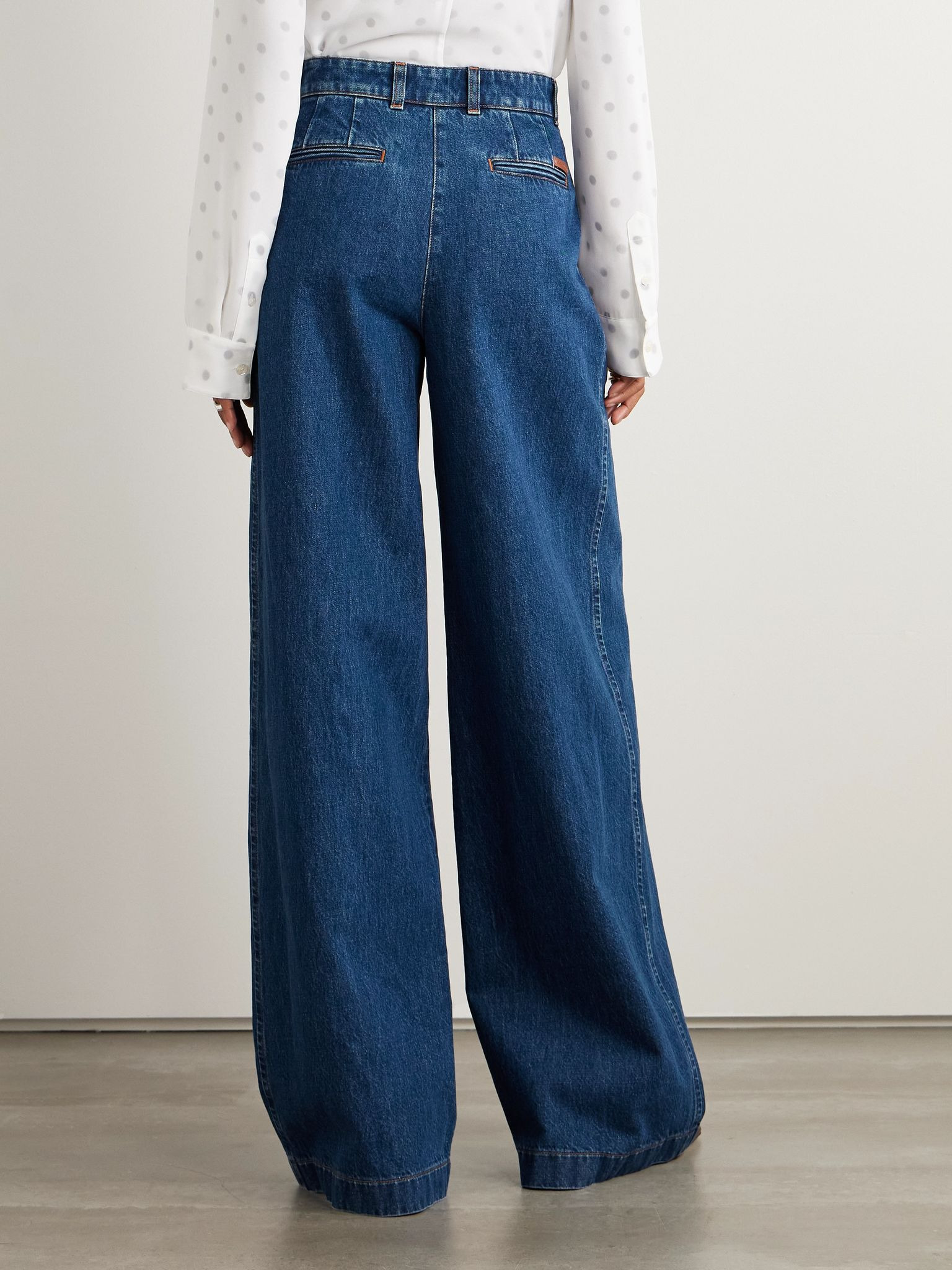 High-rise wide-leg jeans Blue - 4