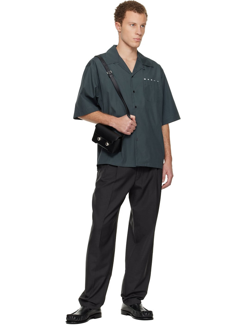 Marni Gray Hidden Logo Organic Poplin Bowling Shirt outlook