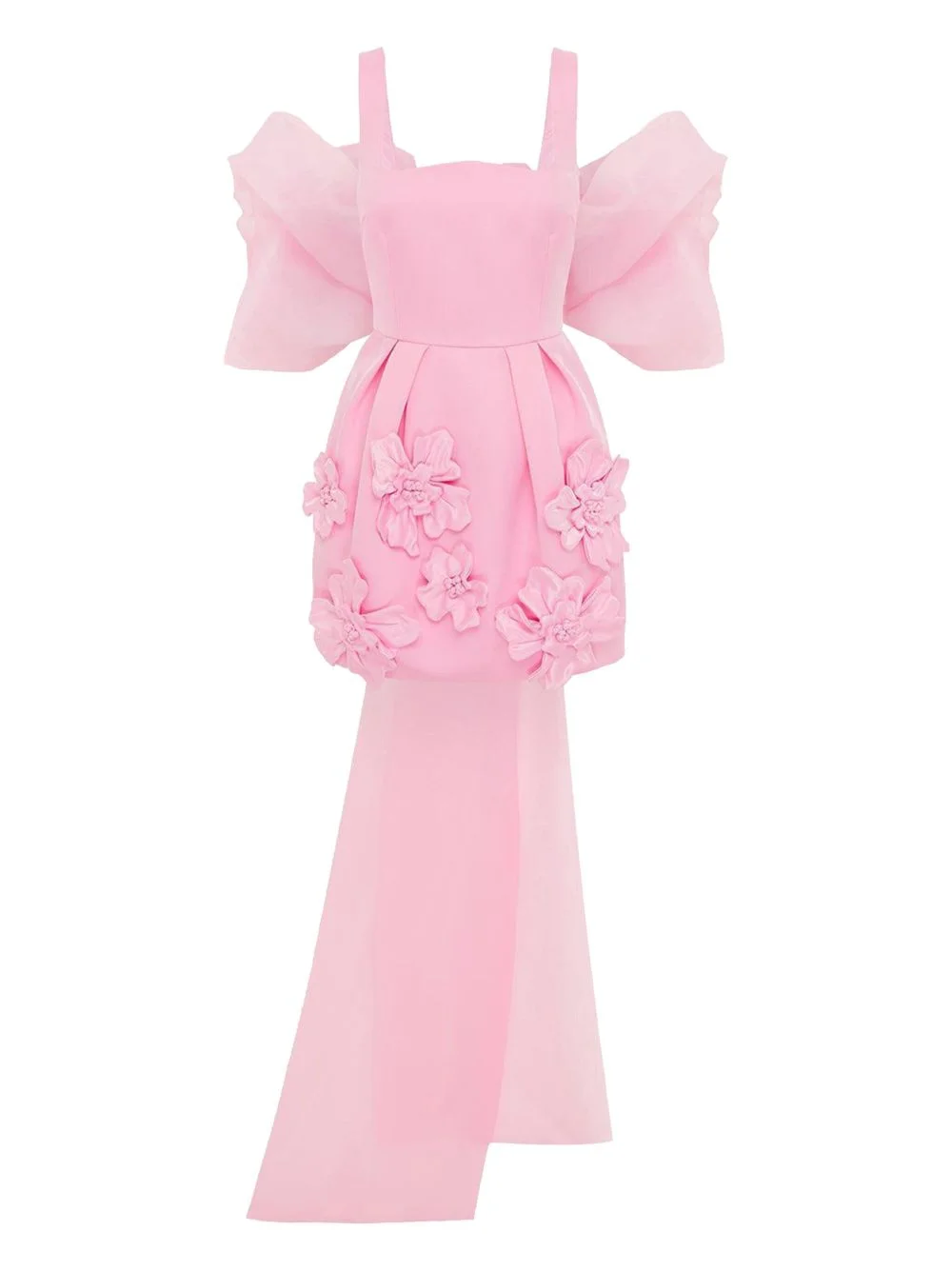 floral-applique bow dress - 1