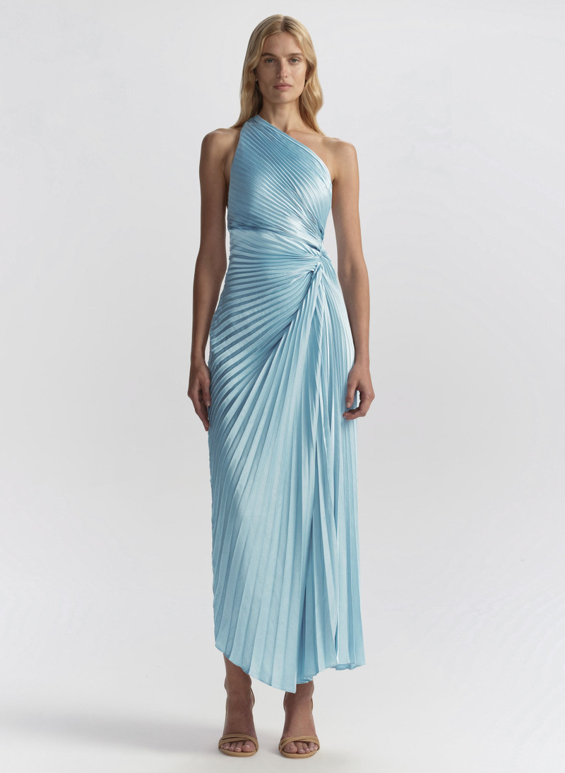 A.L.C. Lara Satin Pleated Midi Dress outlook