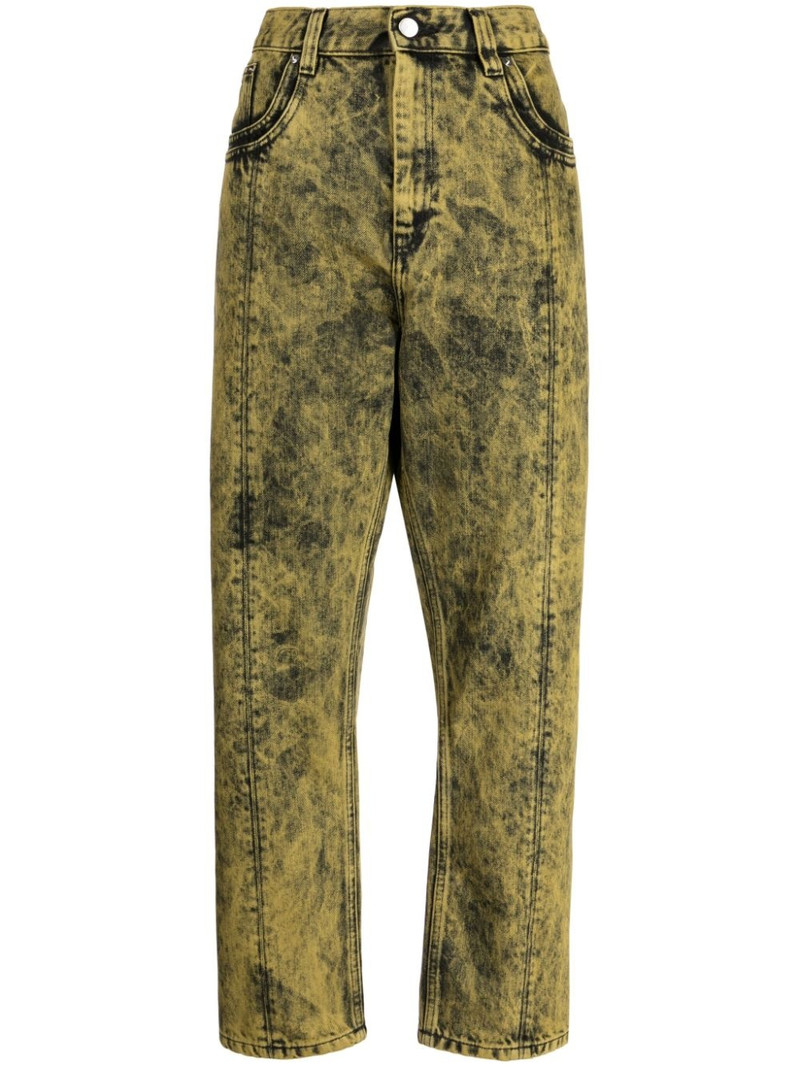 bleached straight-leg jeans 1