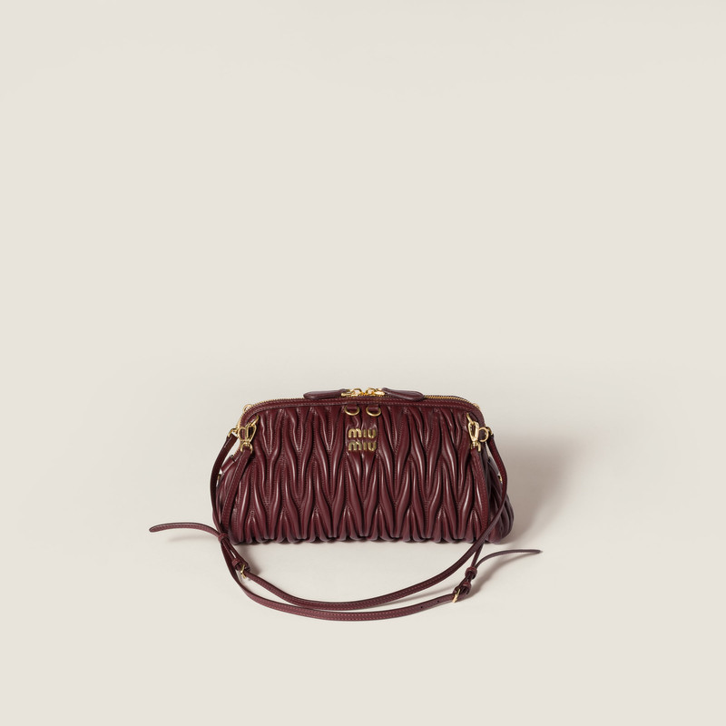 Matelassé nappa leather clutch 1