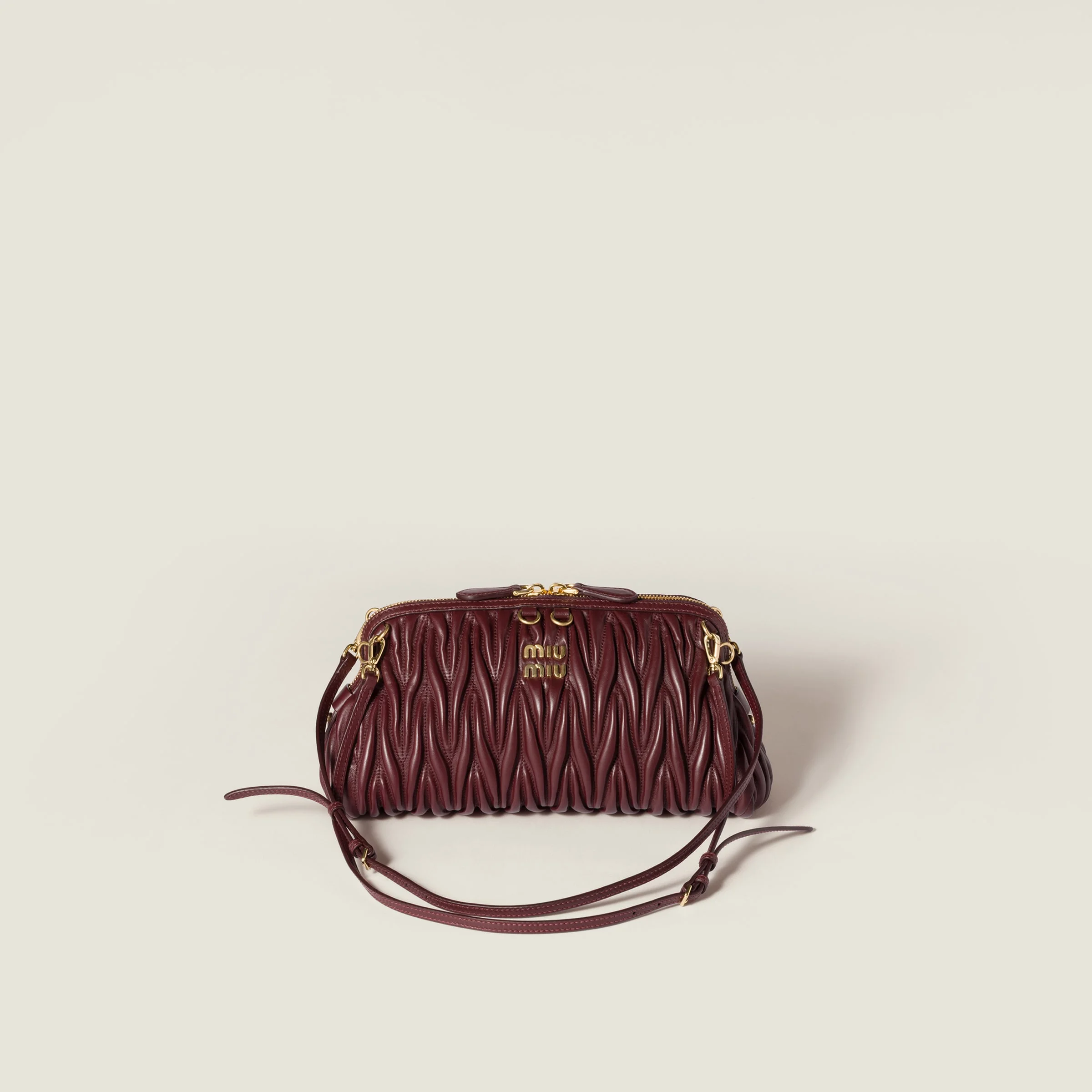 Matelassé nappa leather clutch - 1