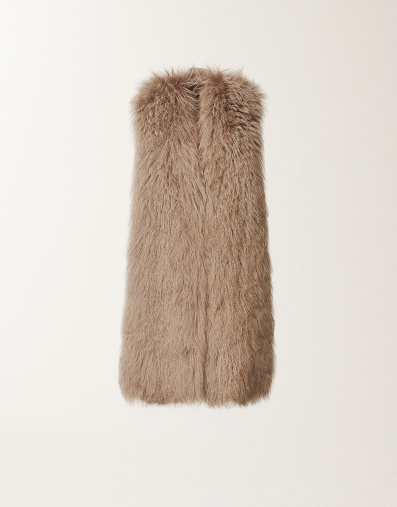 Shearling long hair vest 1