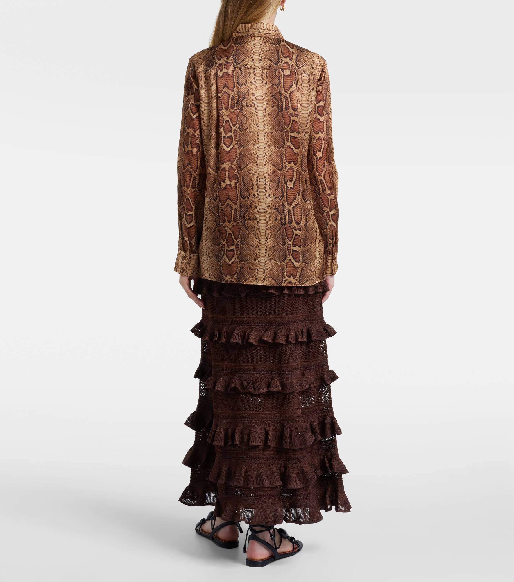 Hypnotic snake-print silk shirt - 3
