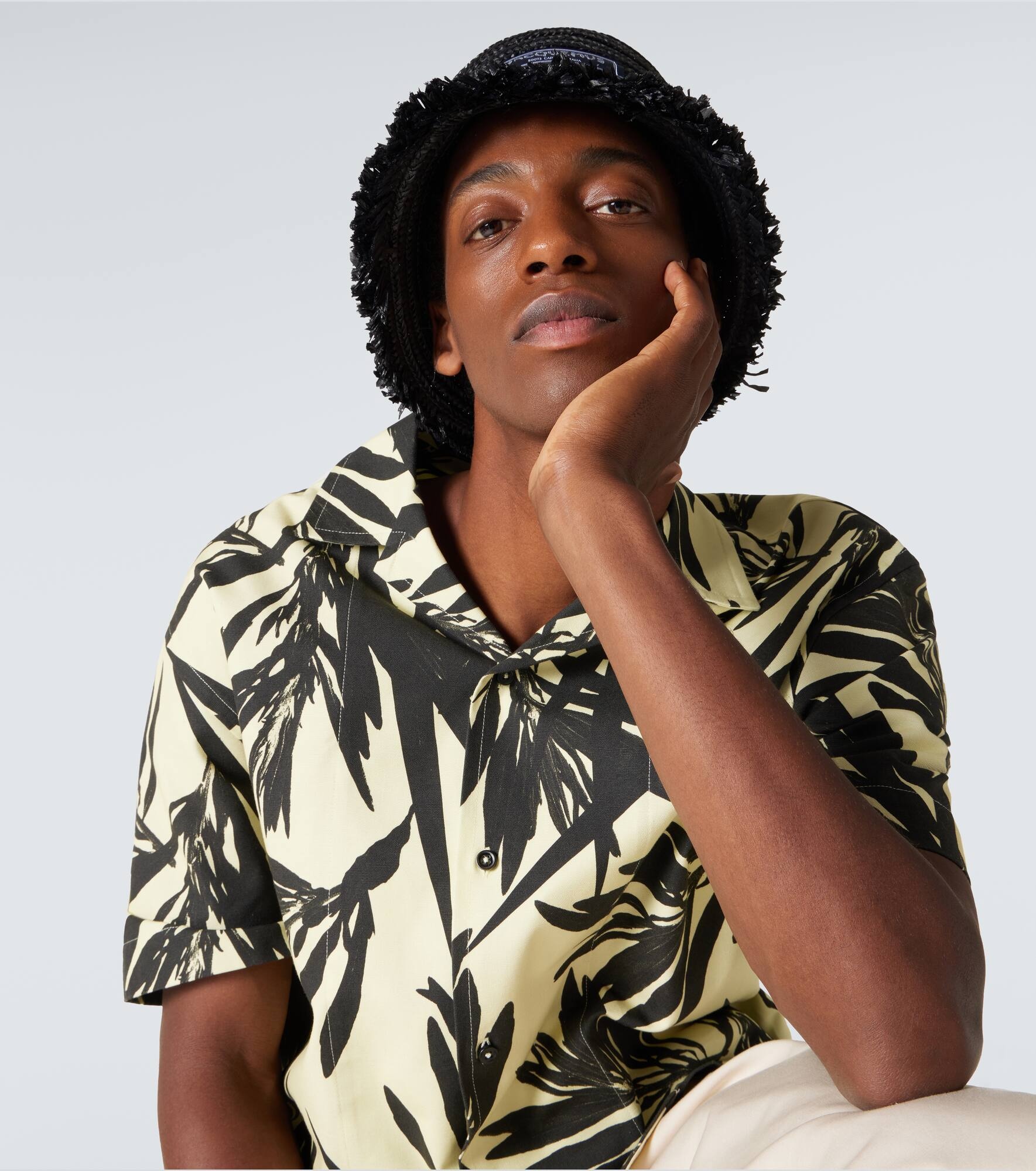 Le Bob Bacino raffia bucket hat - 3