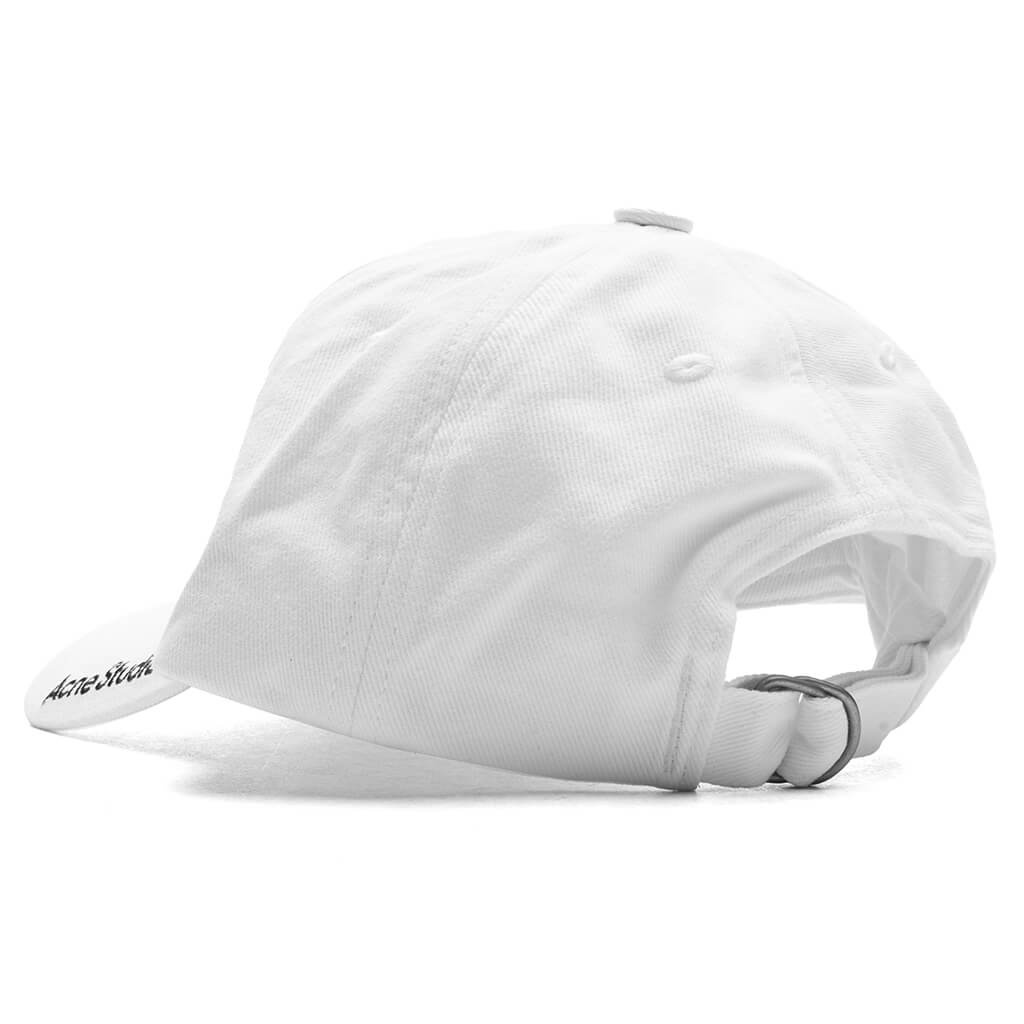 EMBROIDERED LOGO BASEBALL CAP - WHITE - 4