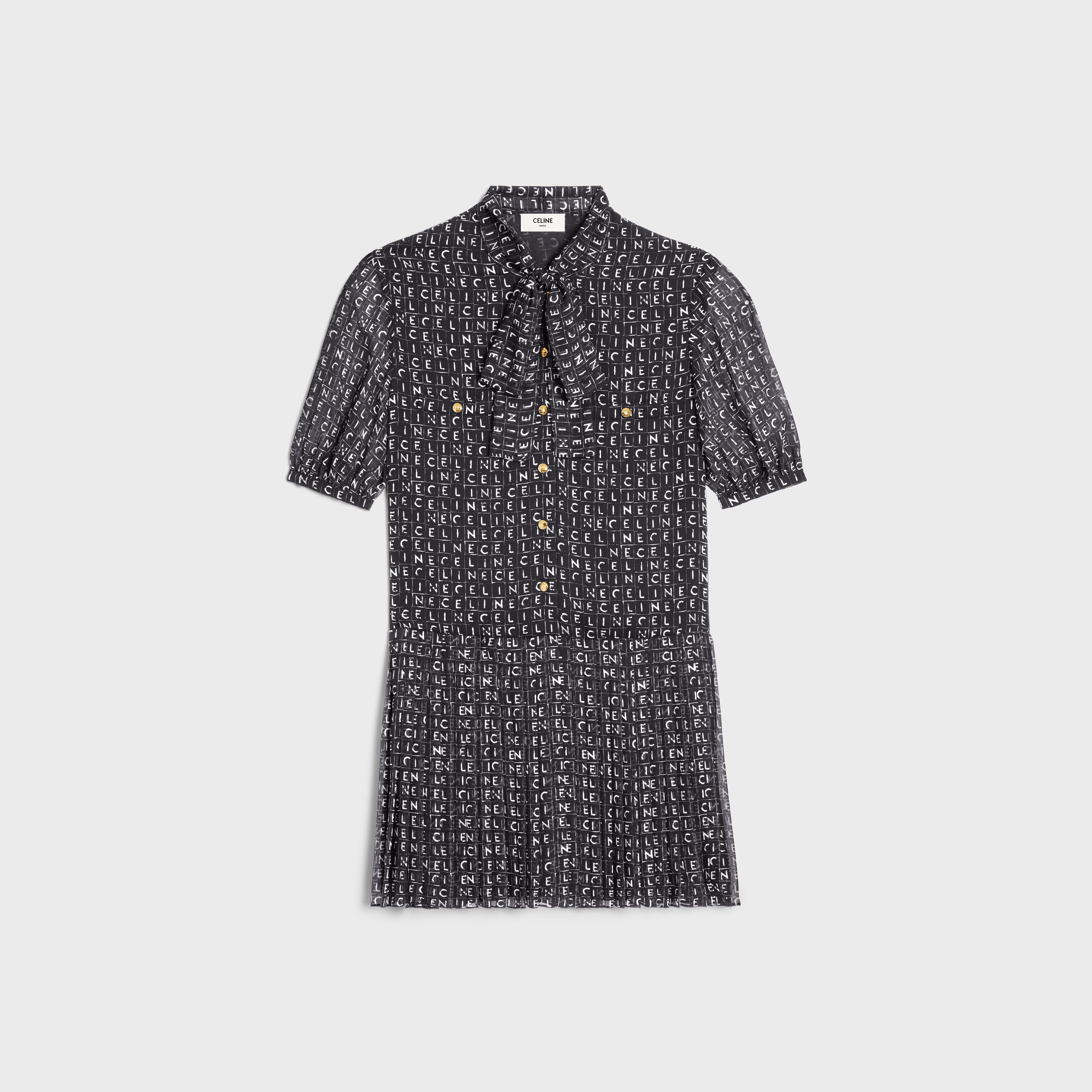 ワンピース CELINE | LAVALLIERE MINI DRESS IN SILK ETTE CELINE lavallière mini dress in silk georgette | celine