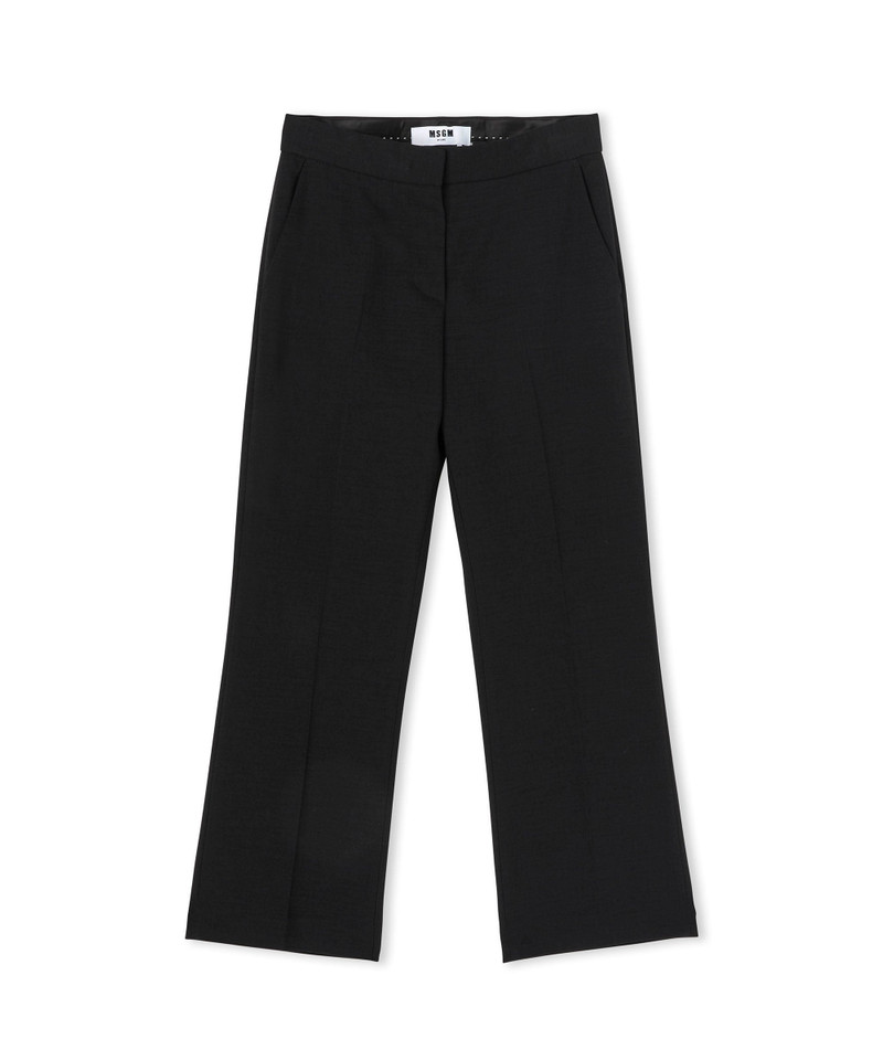 Solid color coarse viscose pants with straight legs 3