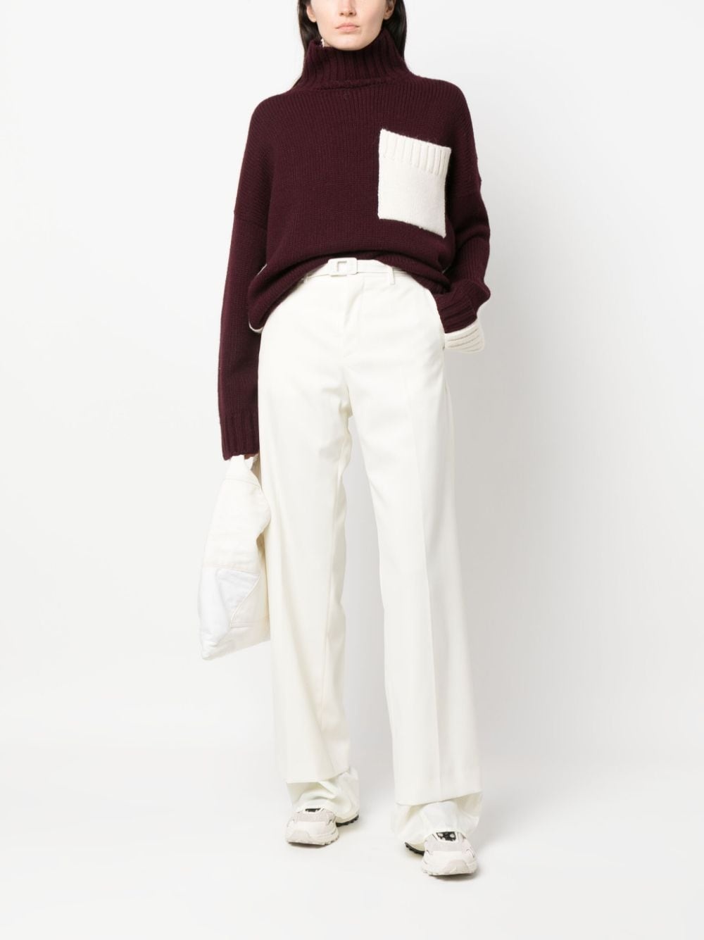 high-waisted flared trousers - 2