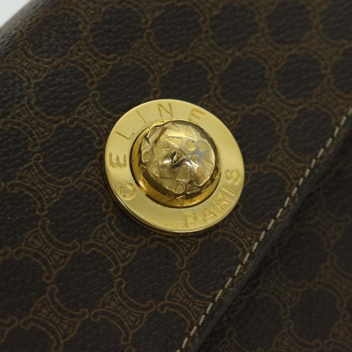 CELINE Macadam Canvas Hand Bag Pvc Brown - 8