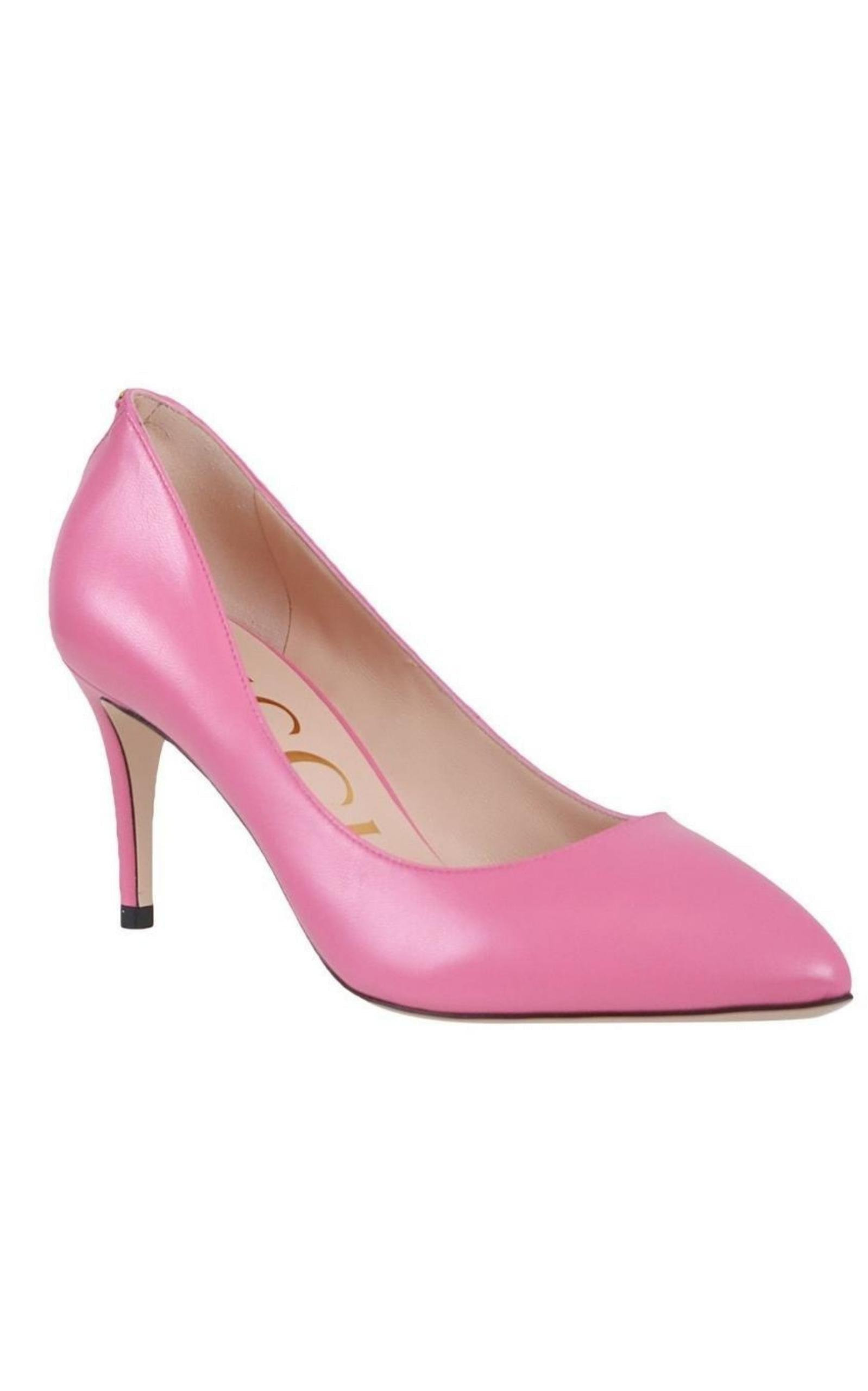 Pink Leather Stiletto Pump - 4