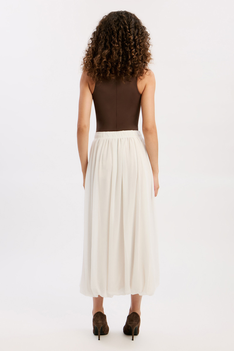 Corina Chiffon Maxi Skirt In Ivory 4