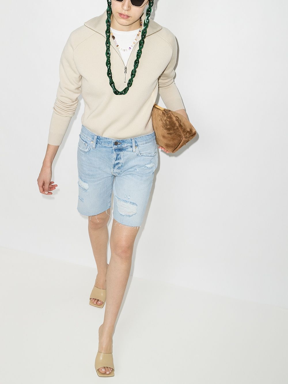 Le Slouch distressed Bermuda shorts - 5