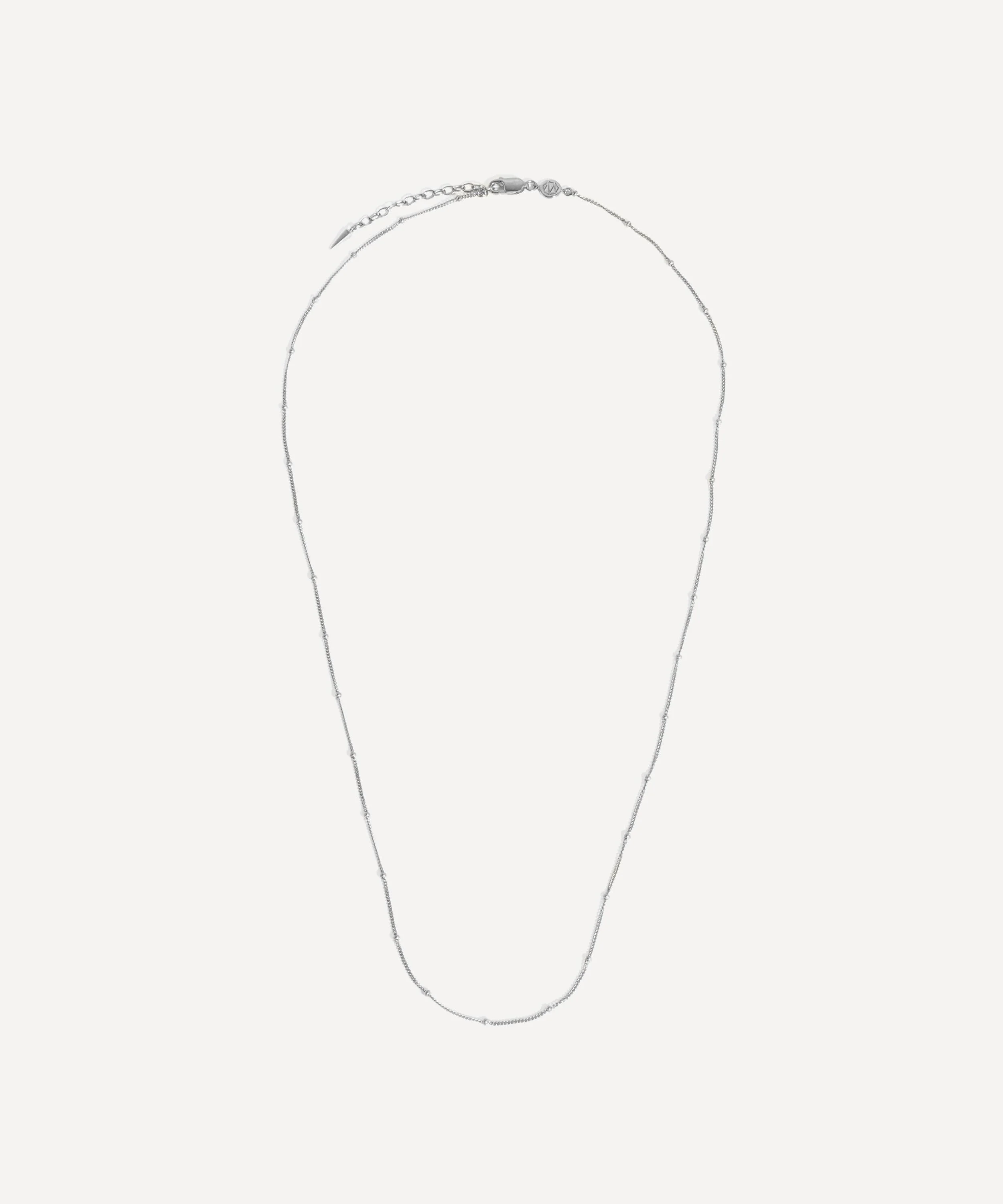 Sterling Silver Long Bobble Chain Necklace - 1
