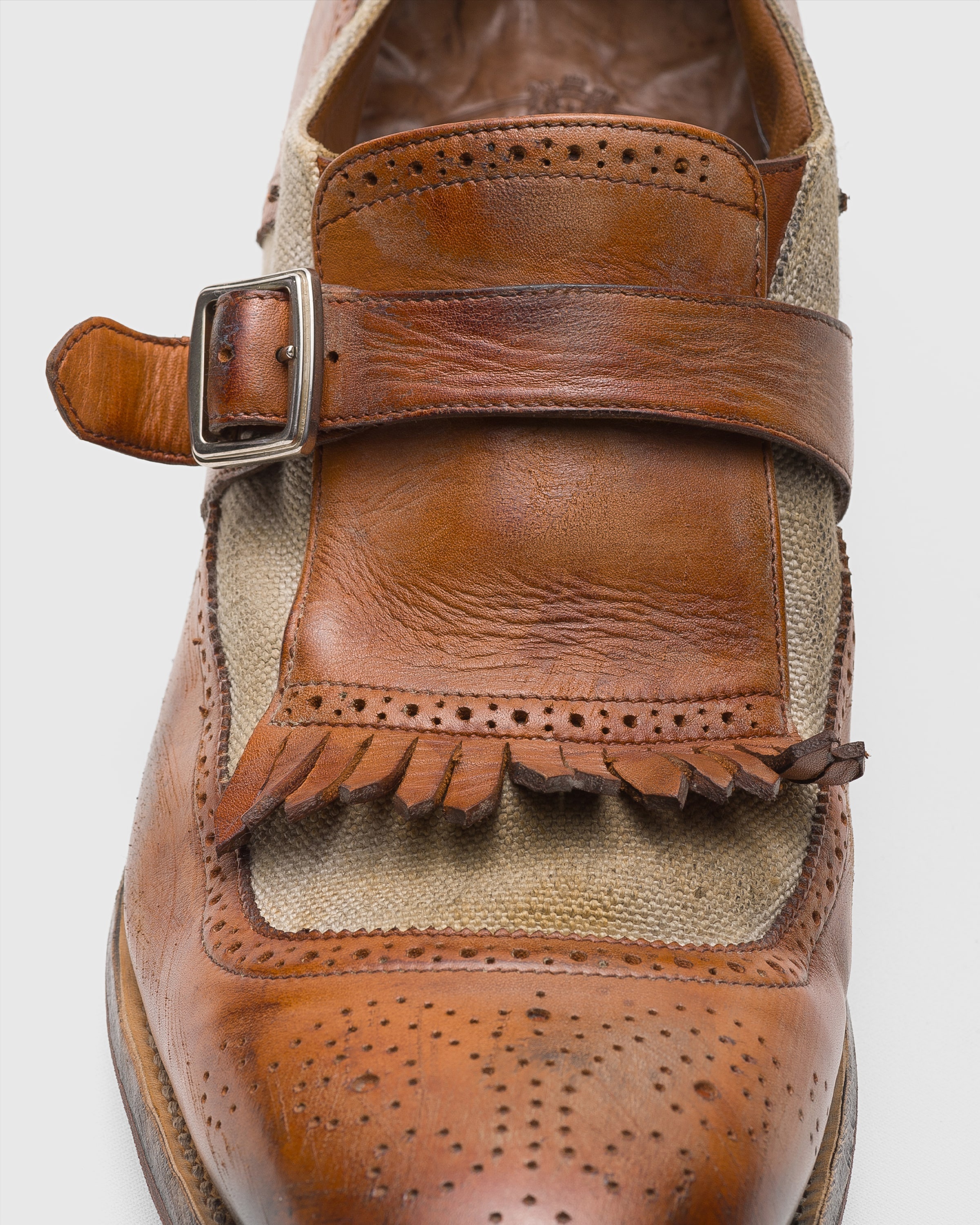 Monk Straps in calfskin and fabric - 4