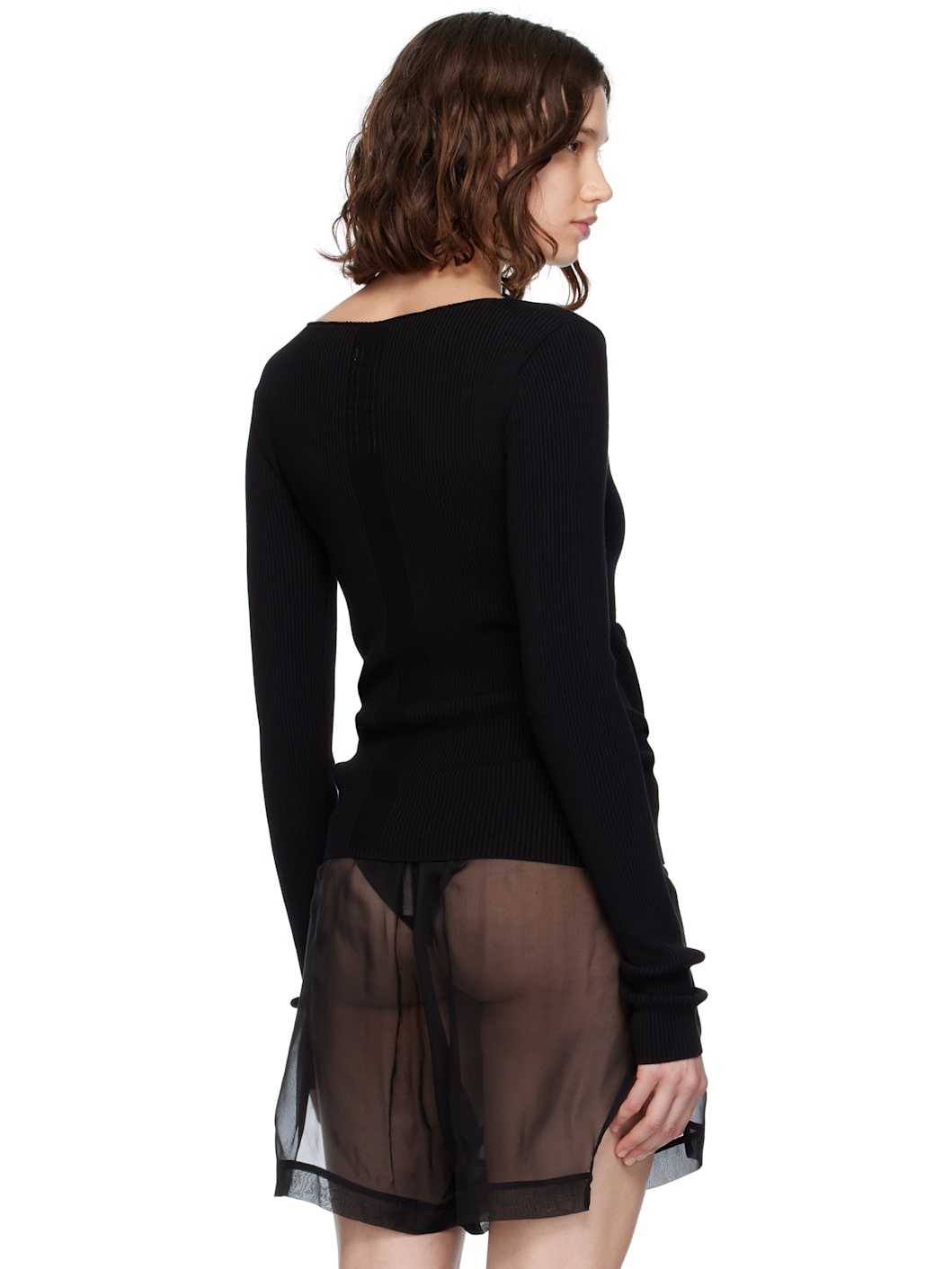 Black Concordians Ribbed Knit Babel Sweater - 3