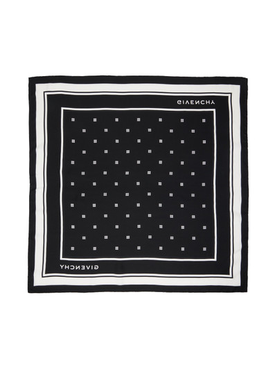 Givenchy Black & White Plumetis Print Square Scarf outlook