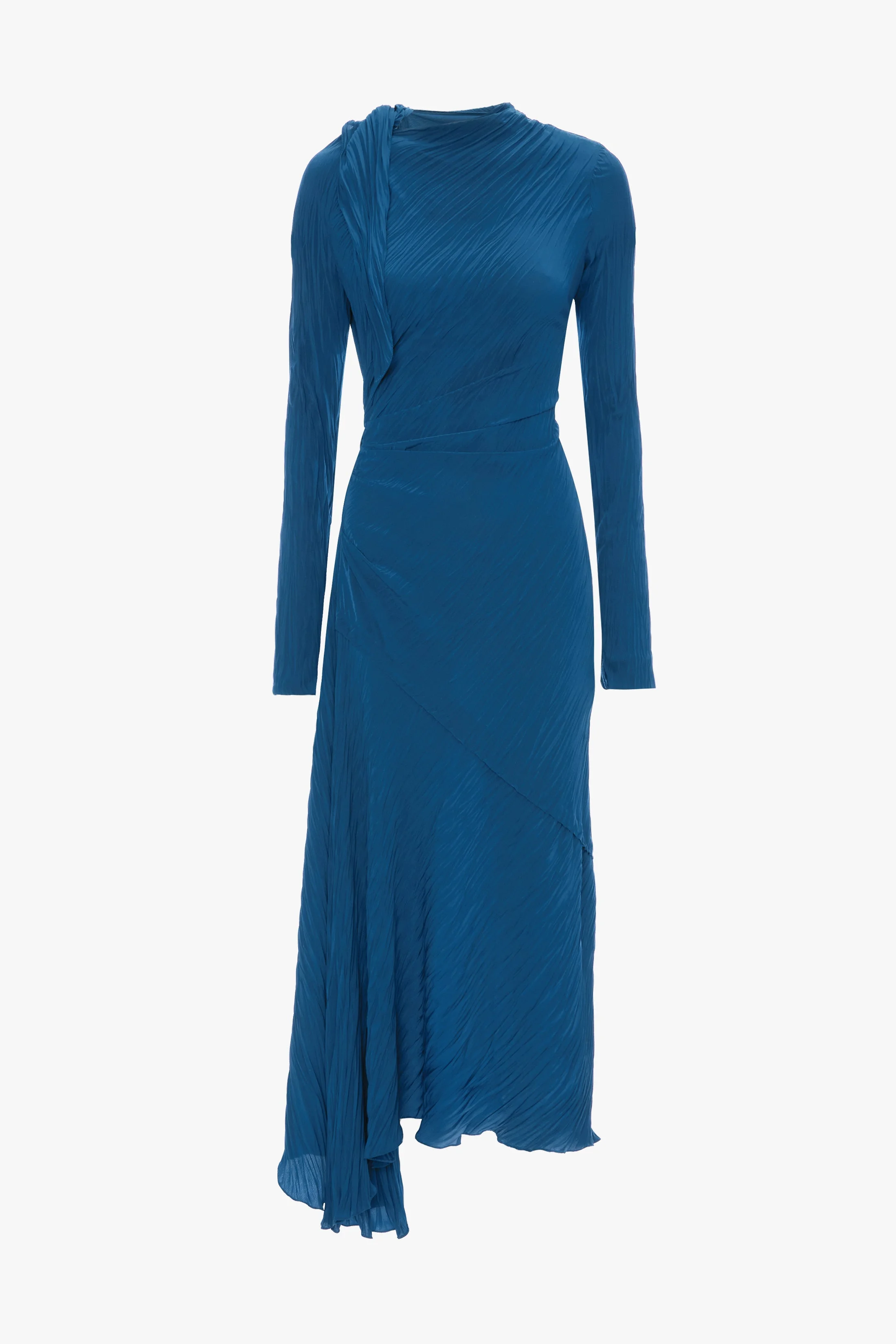 Plisse Dress In Blue - 1