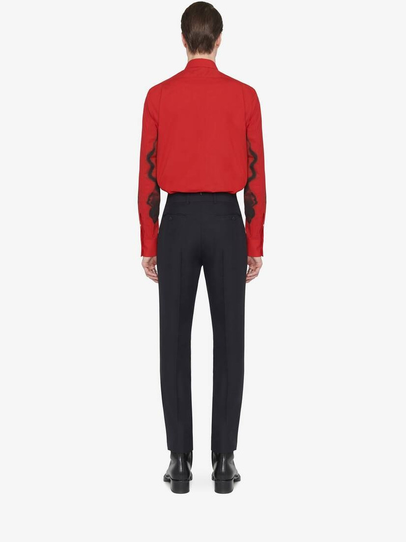 Men's Ink Flower Shirt in Red/black 4