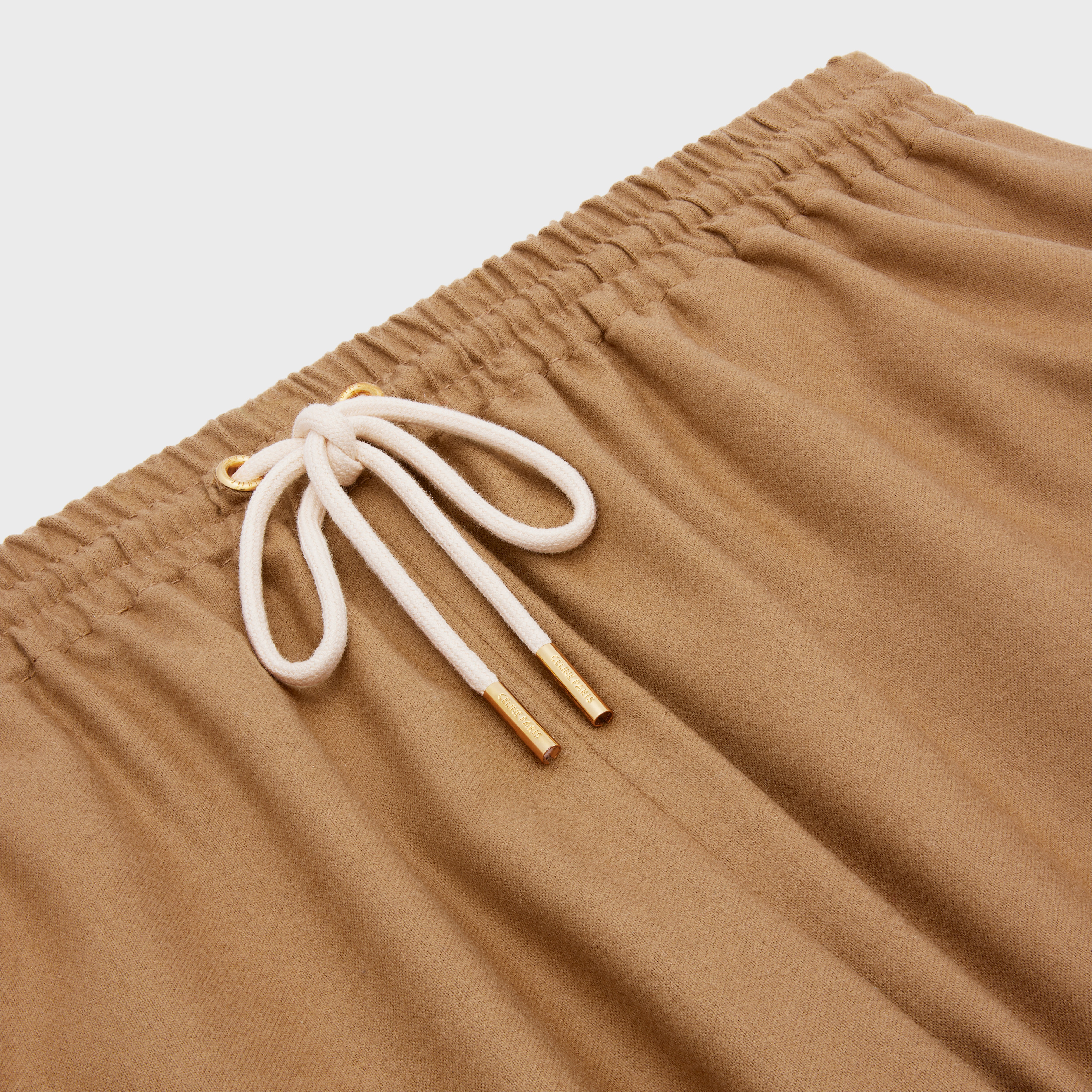 straight jogging pants in cashmere flannel - 3